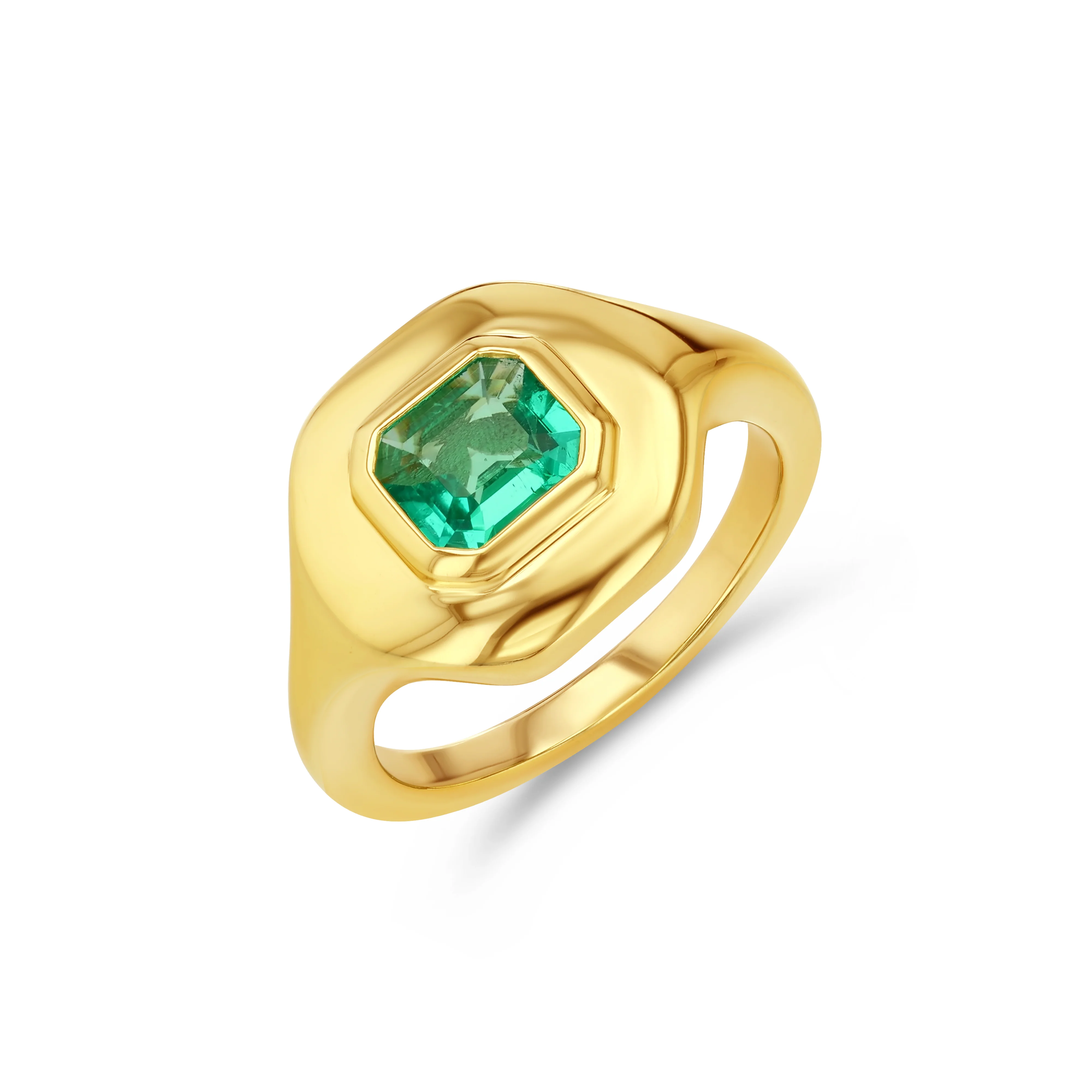 0.57ct Muzo Emerald Ripple Ring