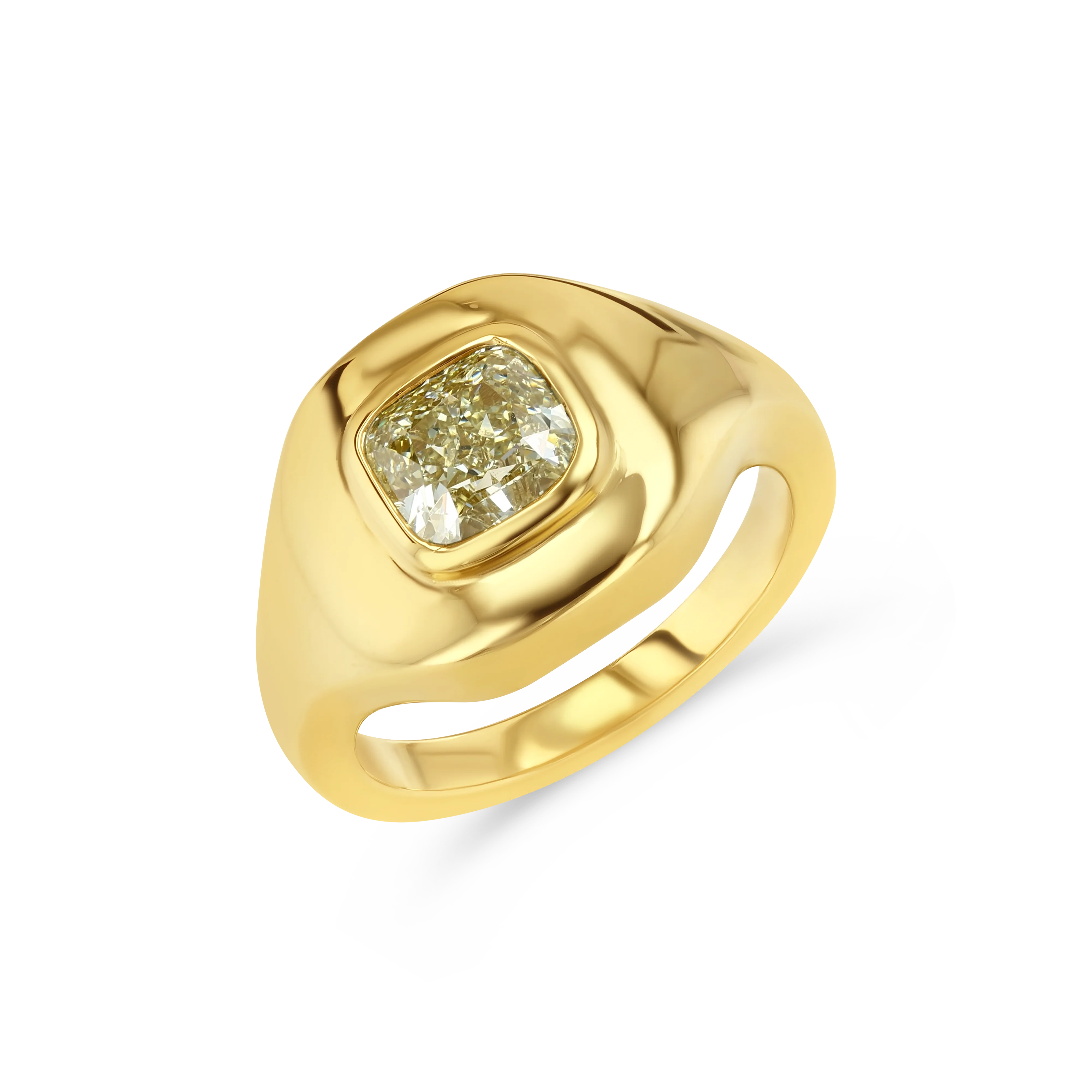 1.04ct Yellow Diamond Ripple Ring