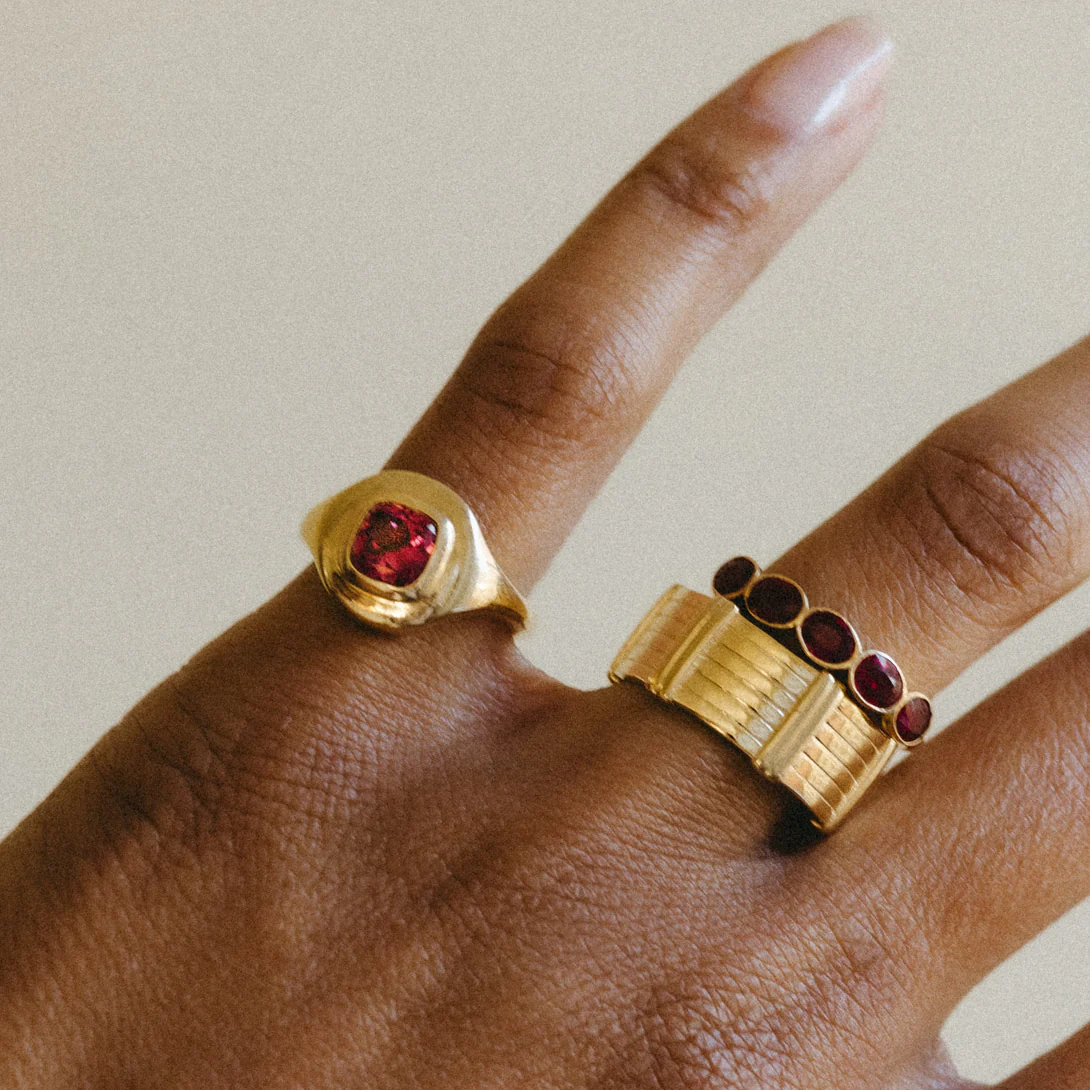 1.10ct Pink Spinel Ripple Ring - Image 2