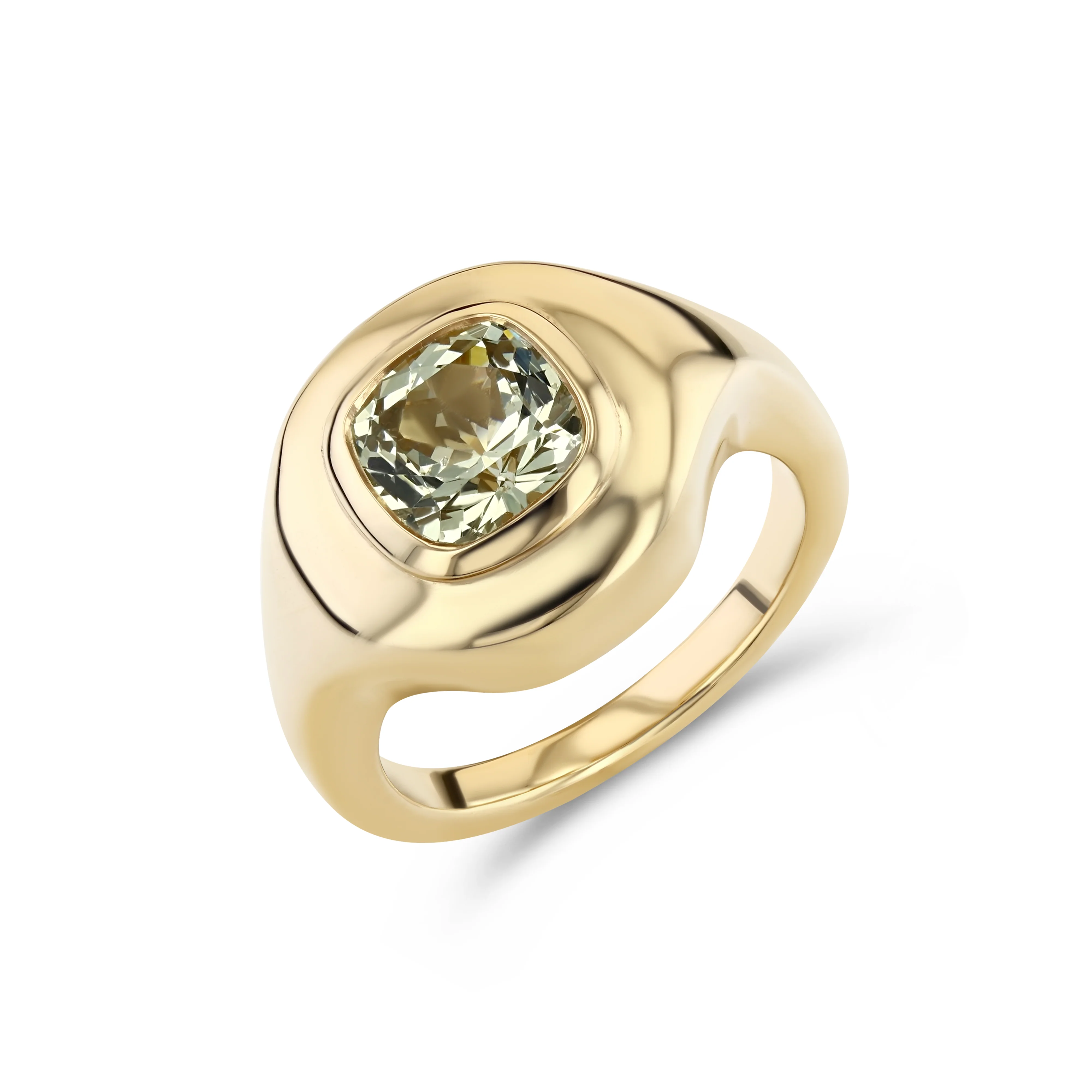 1.54ct Grossular Garnet Ripple Ring