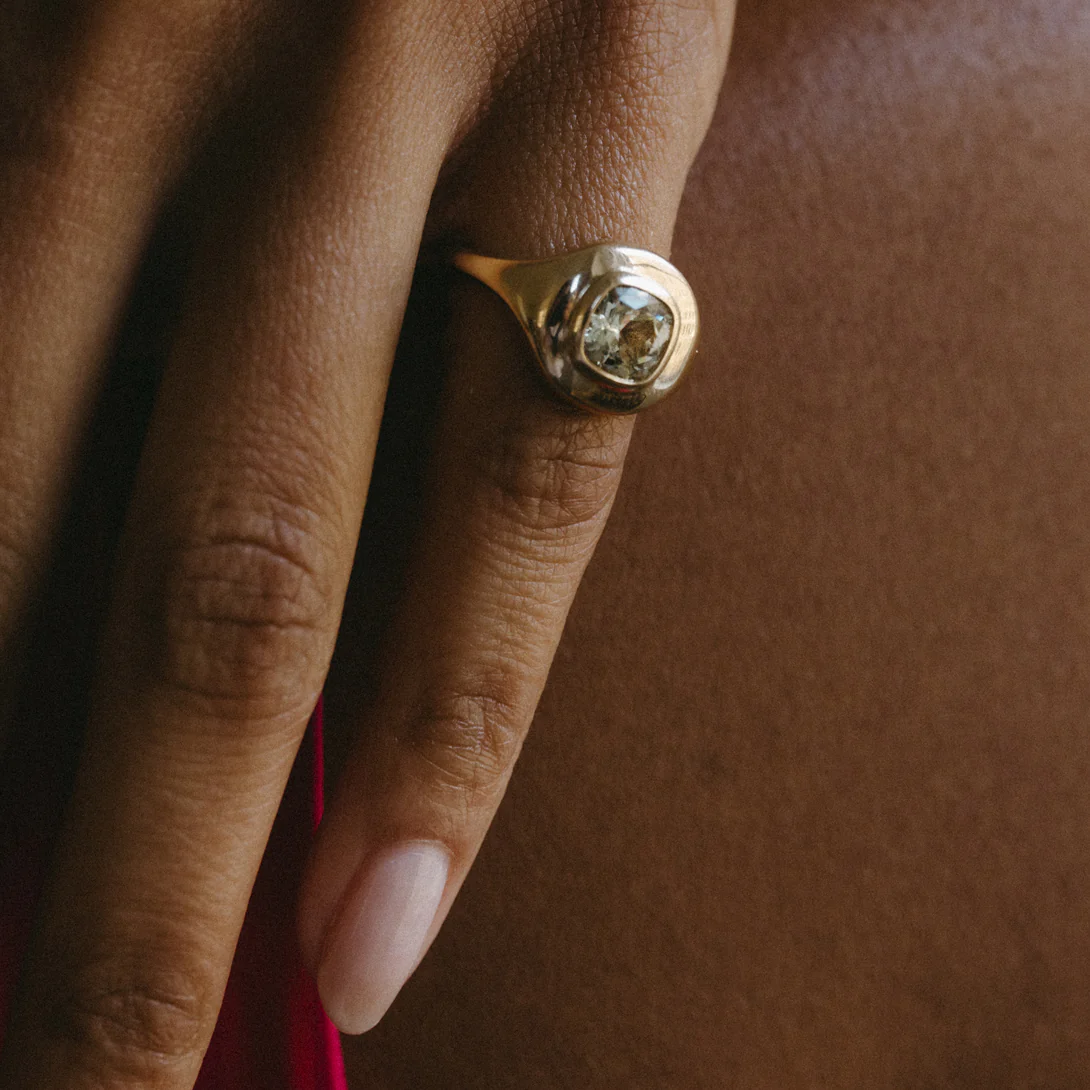 1.54ct Grossular Garnet Ripple Ring - Image 3