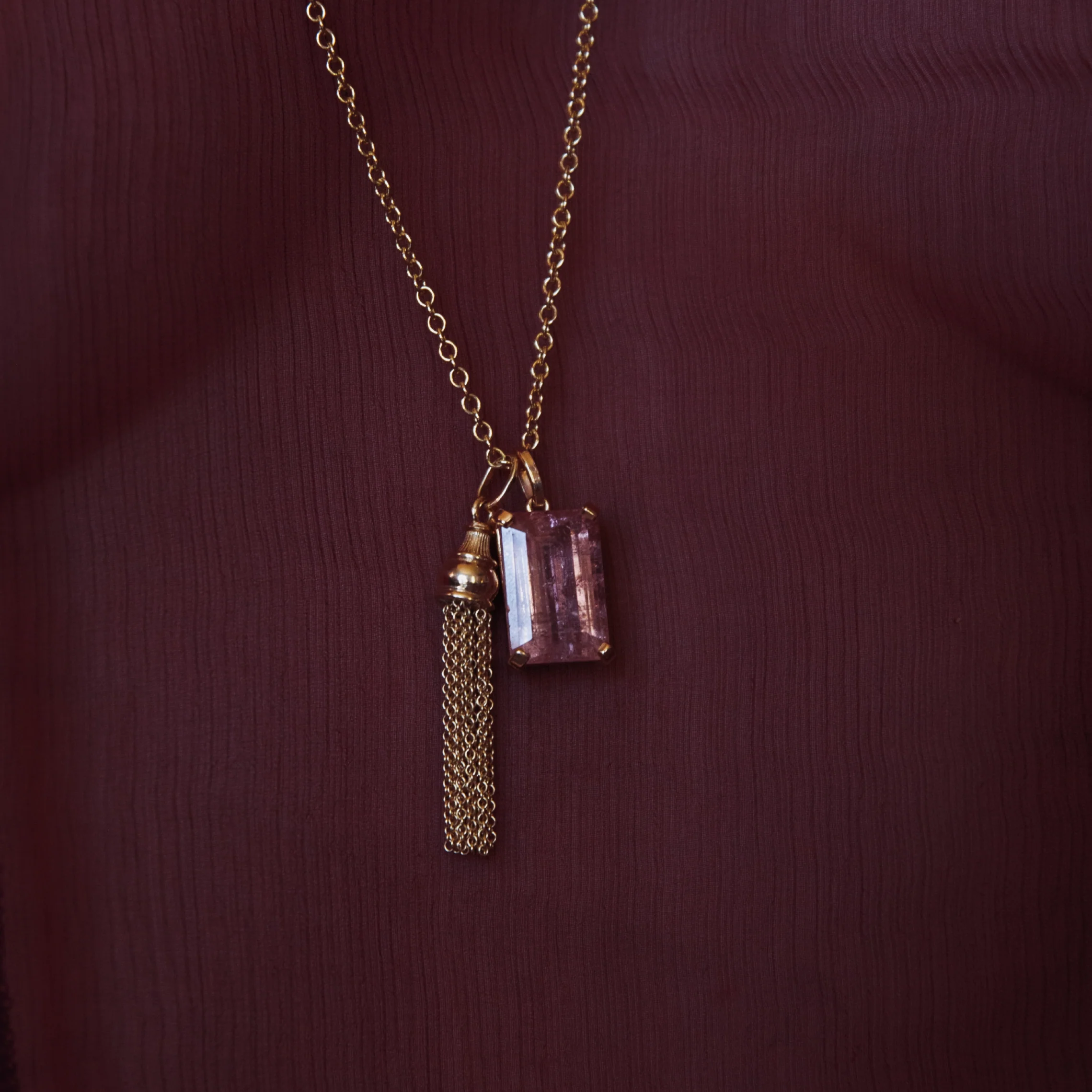 12.42ct Pink Tourmaline Emerald Cut Charm - Image 3