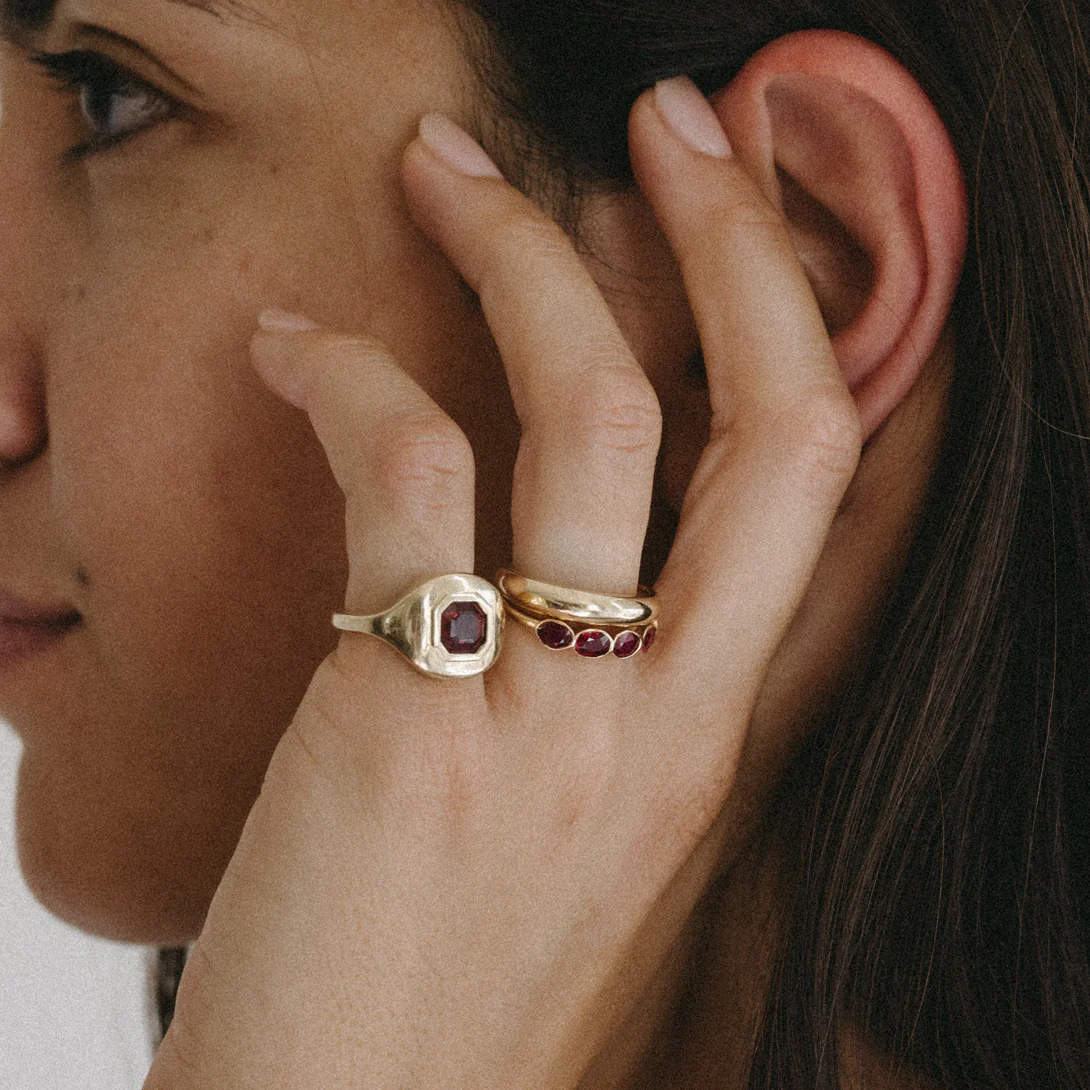 2.1CT GARNET RIPPLE RING - Image 3