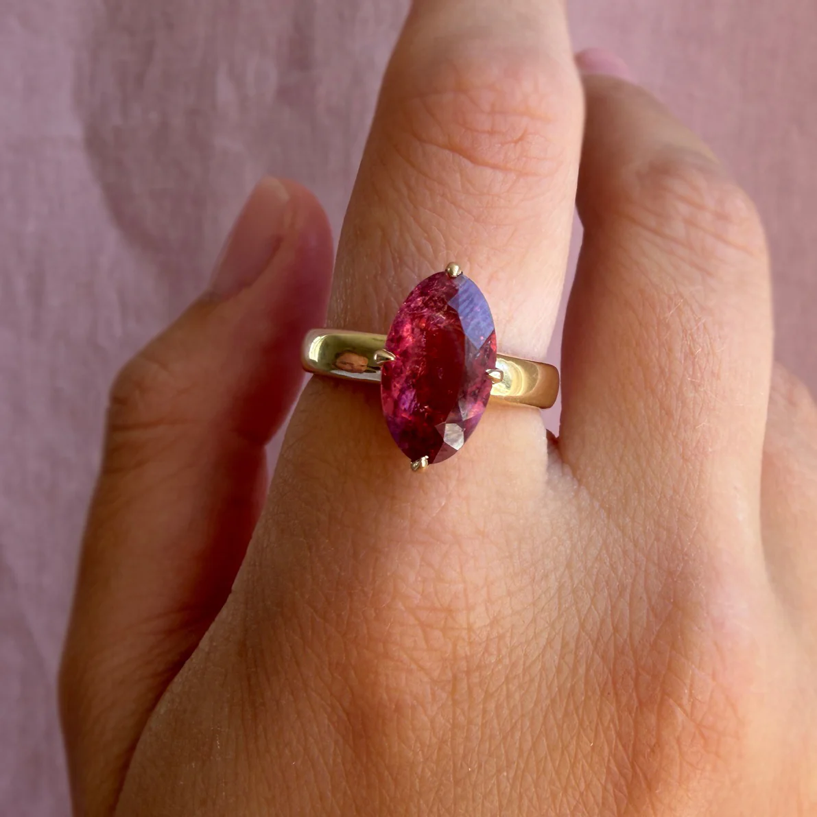 2.59ct Pink Tourmaline Oval Prong Ring - Image 2