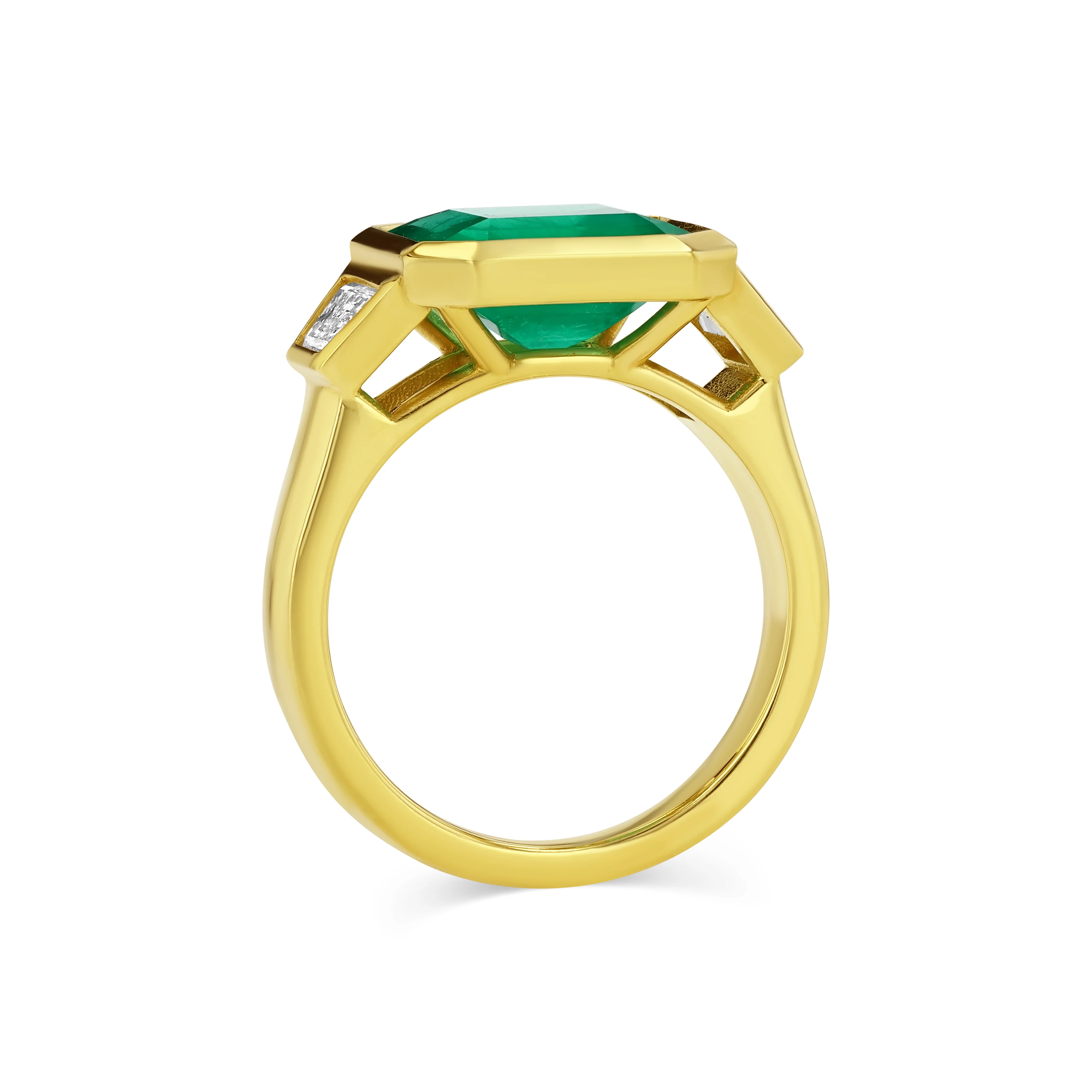 3.49ct Zambian Emerald & Diamond Engagement Ring - Image 3