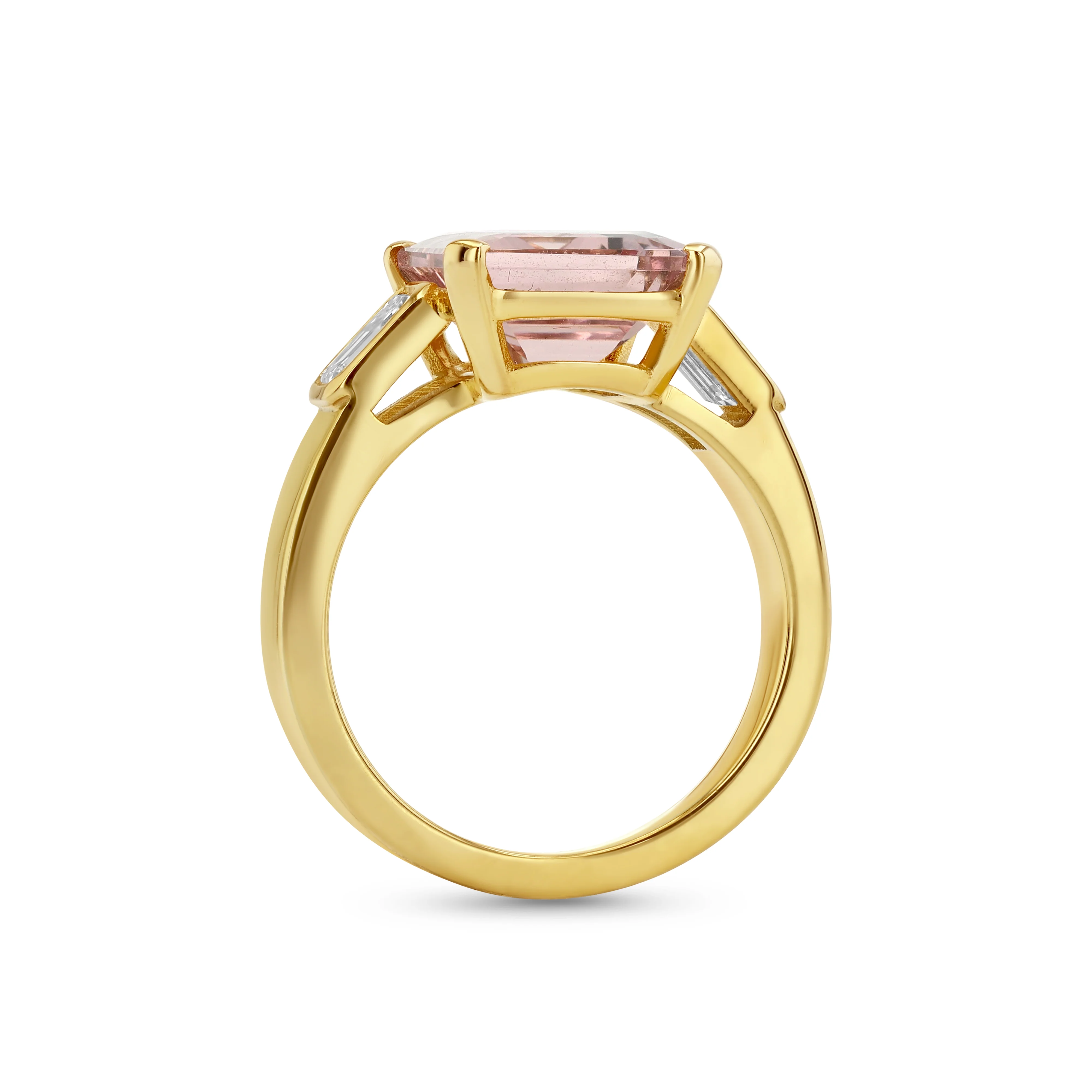 3.85ct Pink Beryl & Diamond Three Stone Ring - Image 2