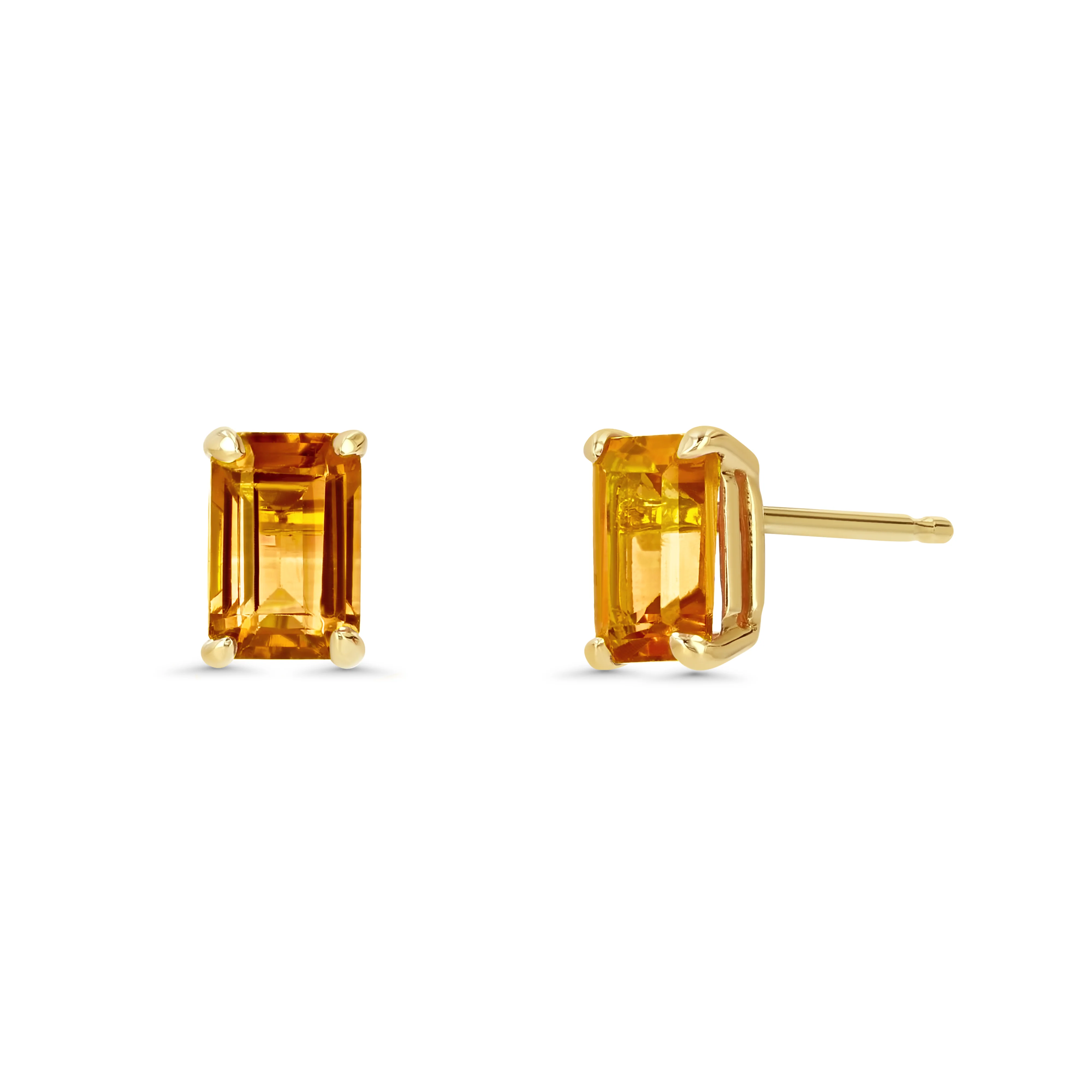 3tcw Citrine Prong Set Stud Earrings