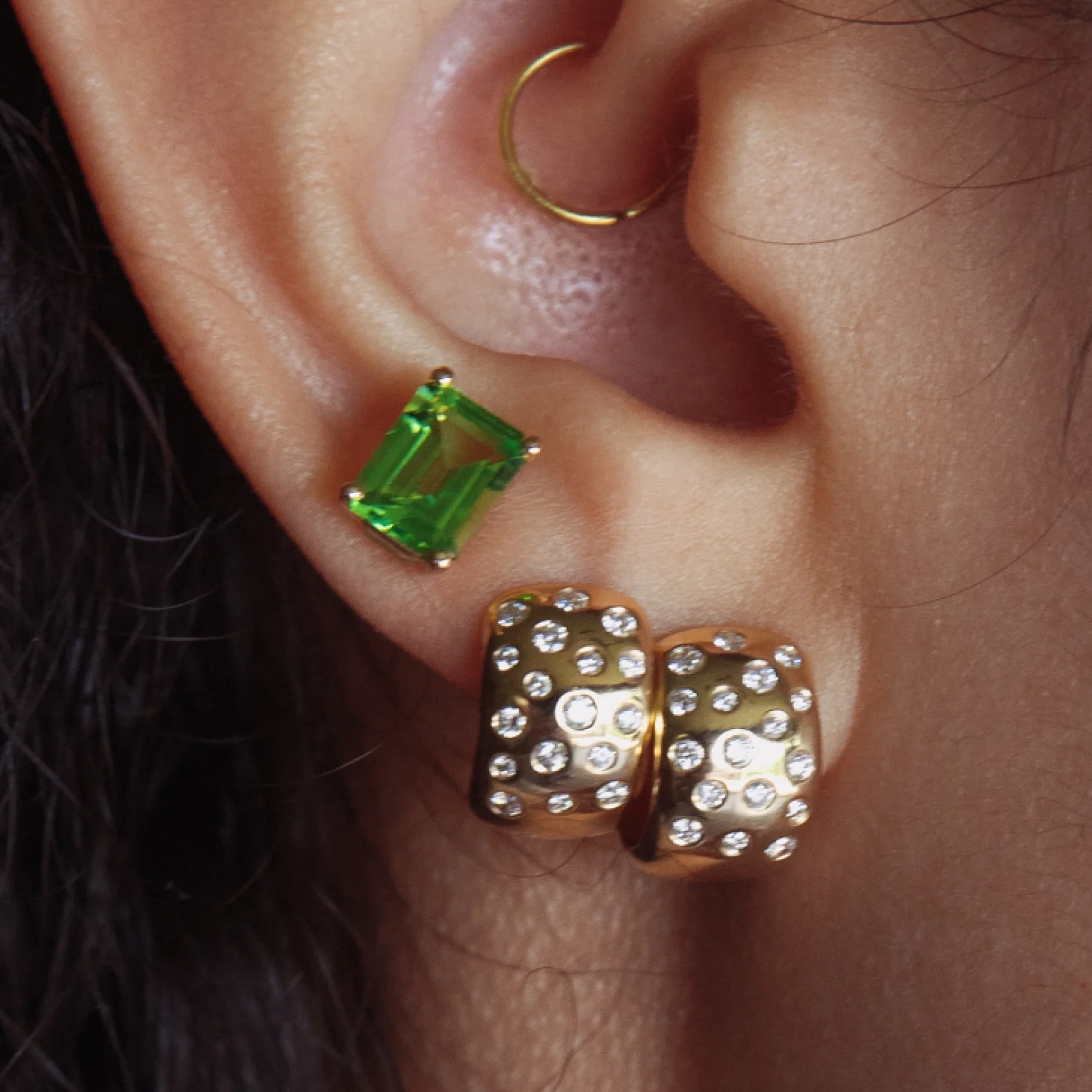 Peridot Prong Set Stud Earrings - Image 2