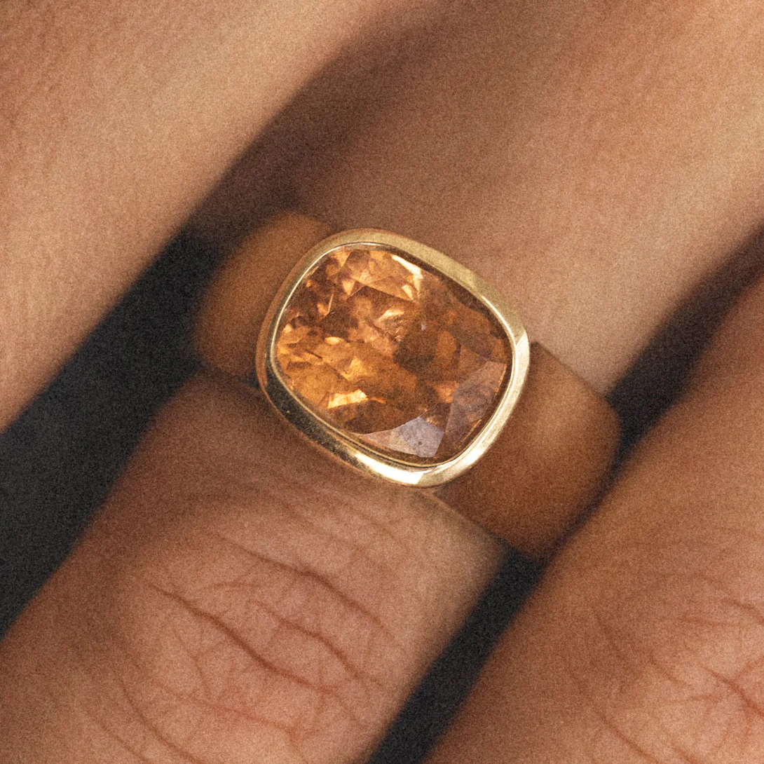 4.14ct Canadian Grossular Garnet Dune Ring - Image 4