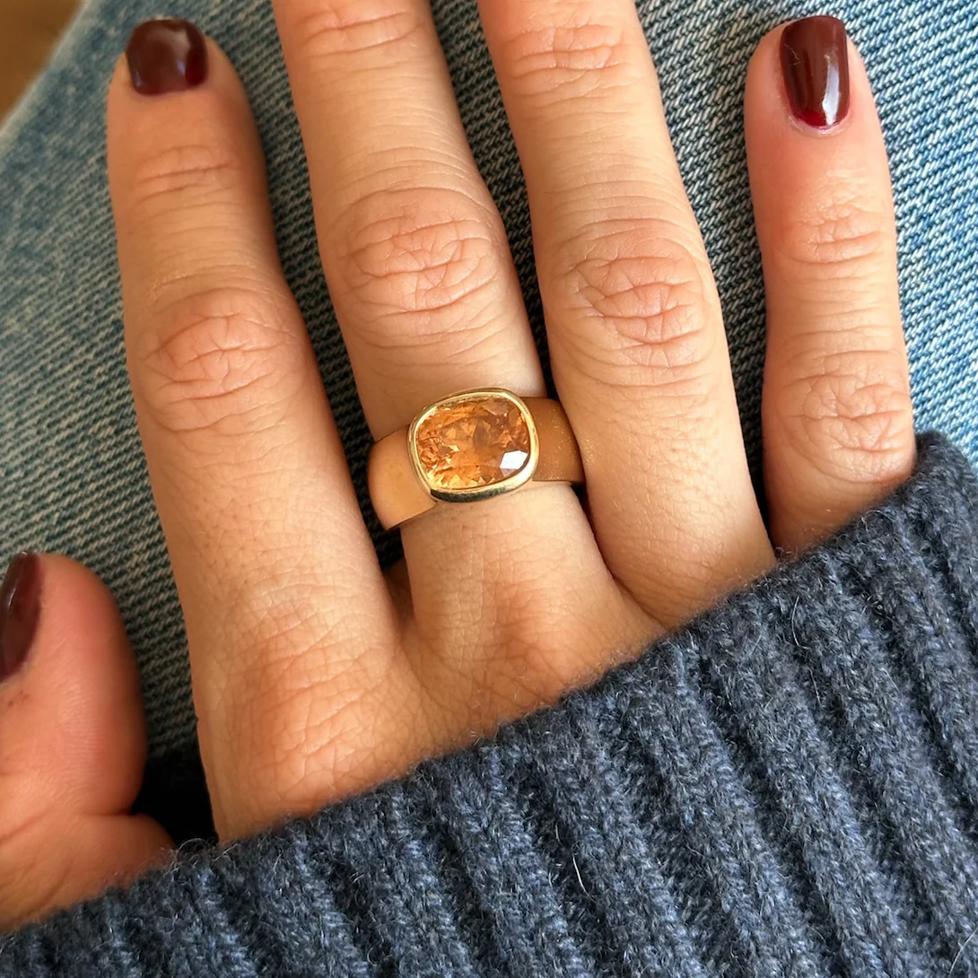 4.14ct Canadian Grossular Garnet Dune Ring - Image 5