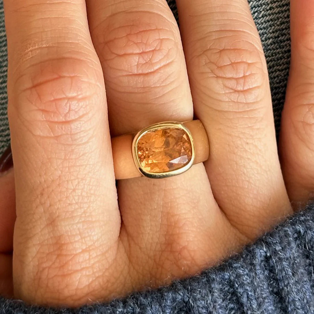 4.14ct Canadian Grossular Garnet Dune Ring - Image 7
