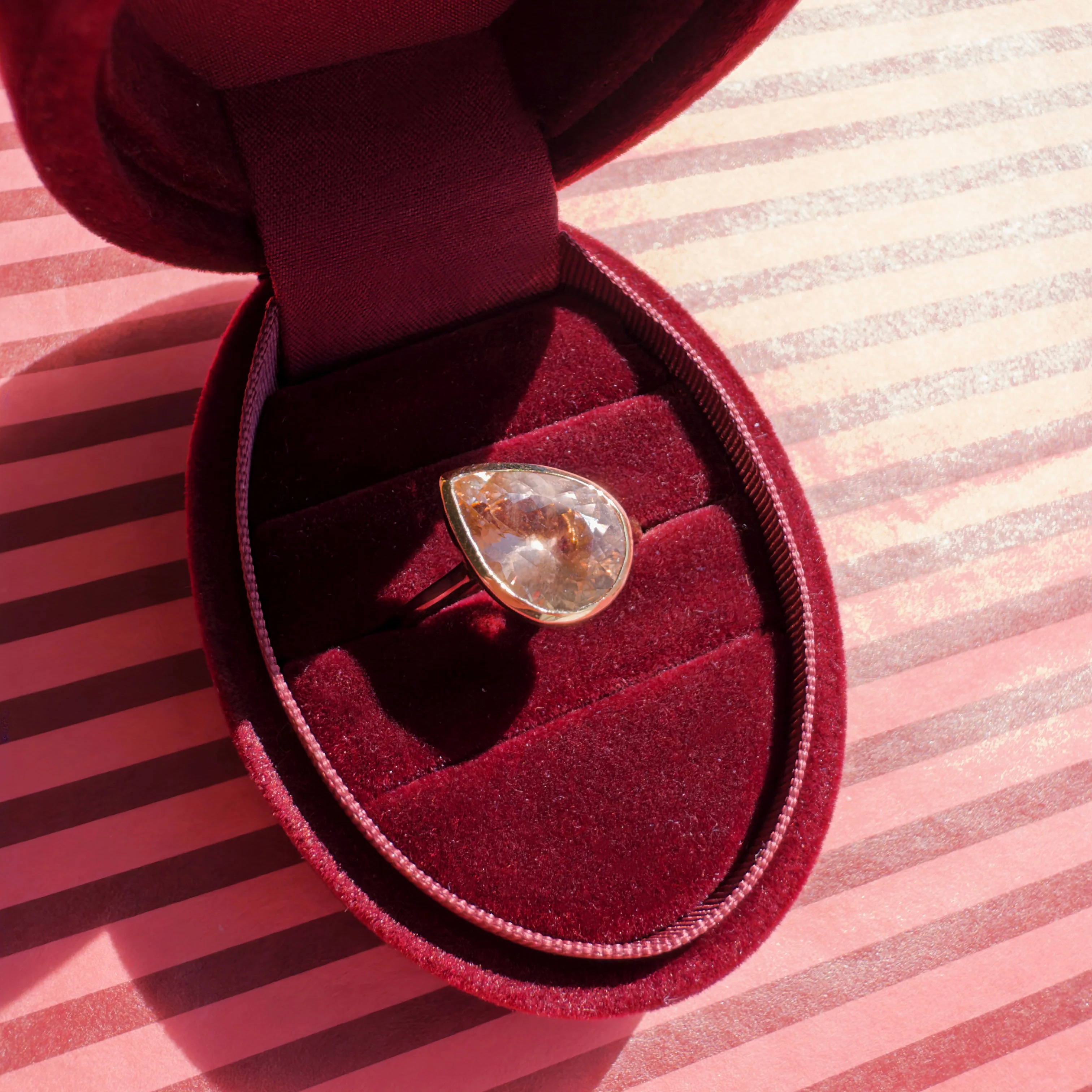 4.40ct Pink Tourmaline Titled Pear Ring - Image 5