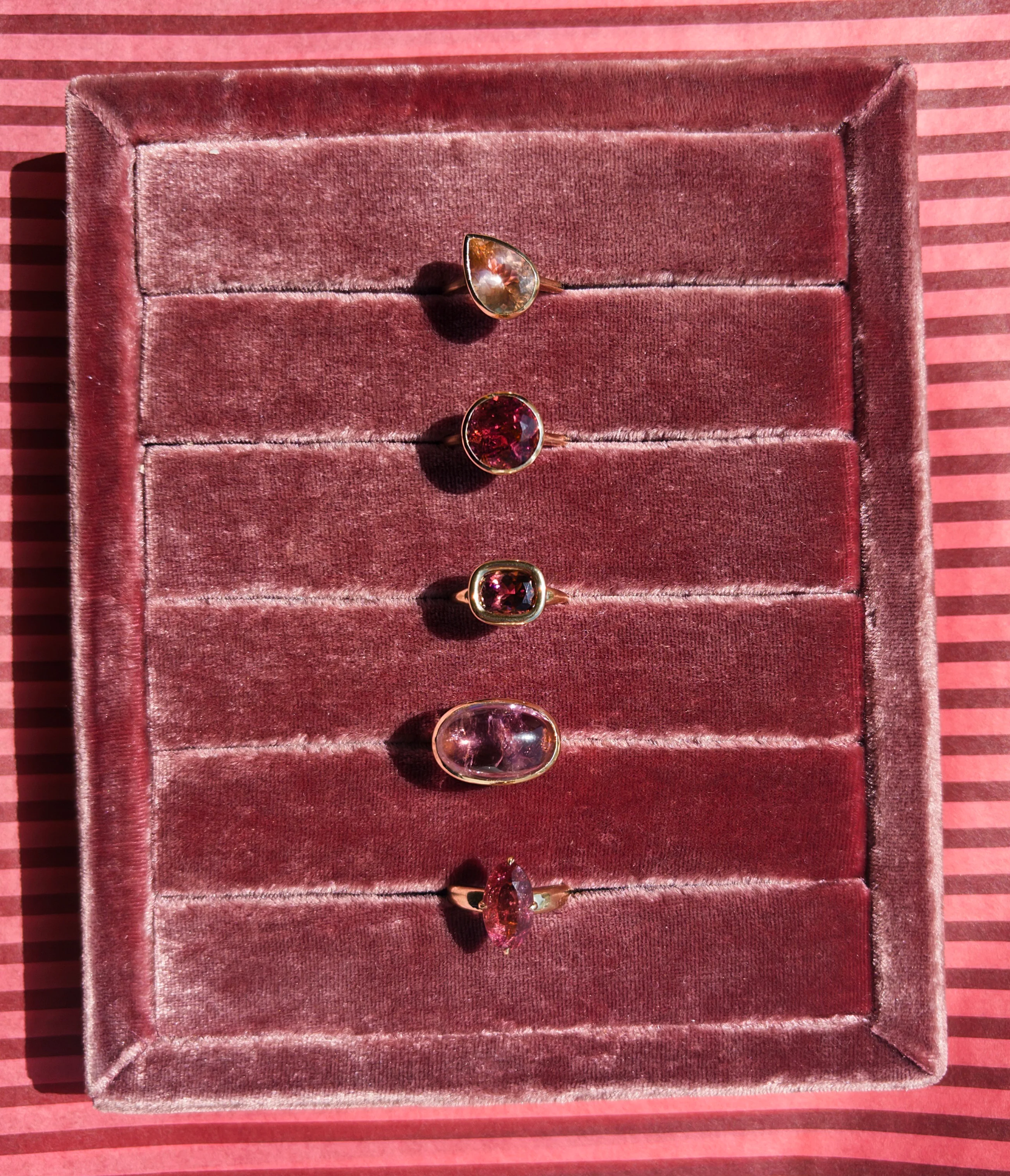 4.40ct Pink Tourmaline Titled Pear Ring - Image 7