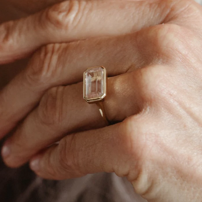4.43ct Ethiopian Pink Beryl Bezel Ring - Image 5