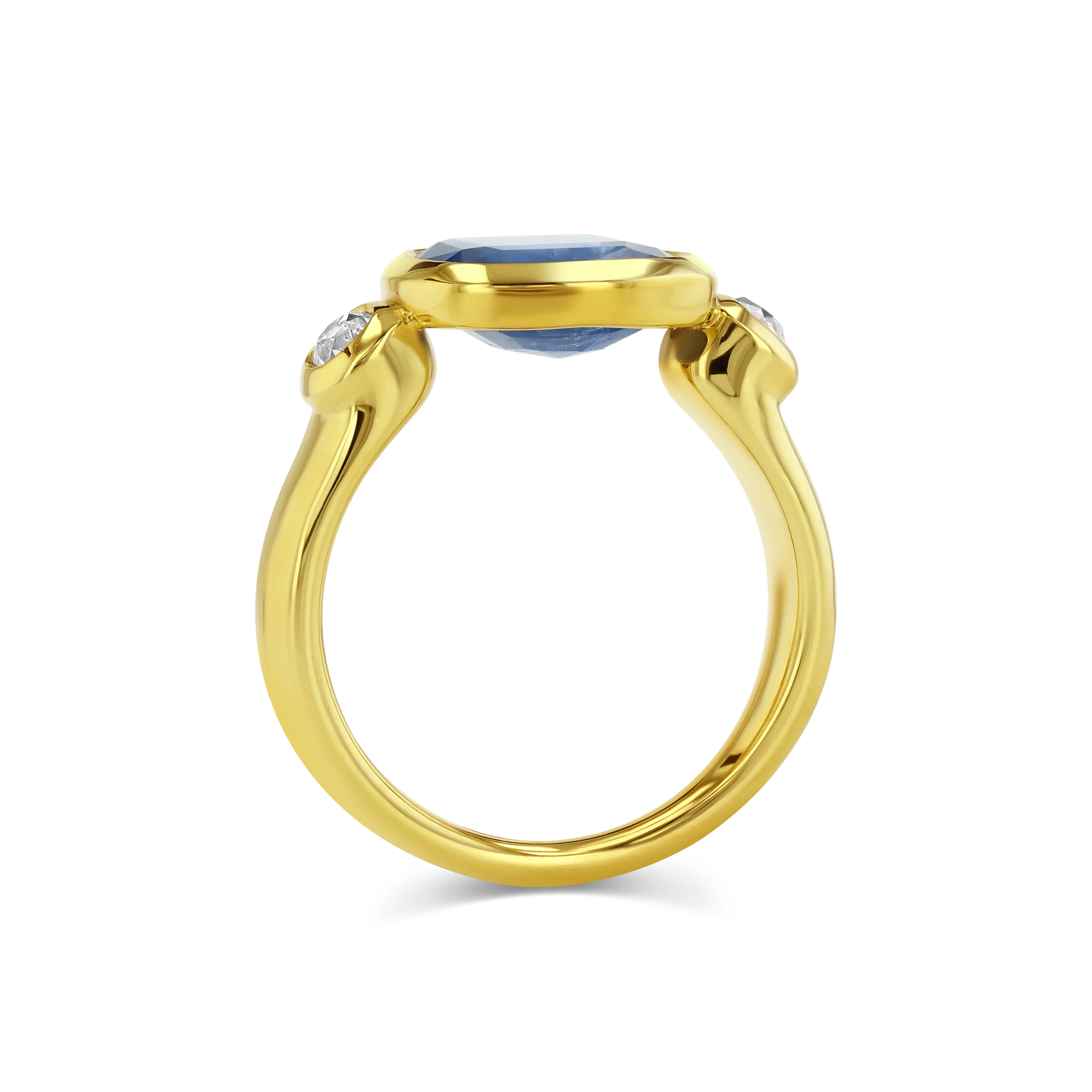 4.48ct Burma Sapphire & Diamond Floating Bezel Ring - Image 3