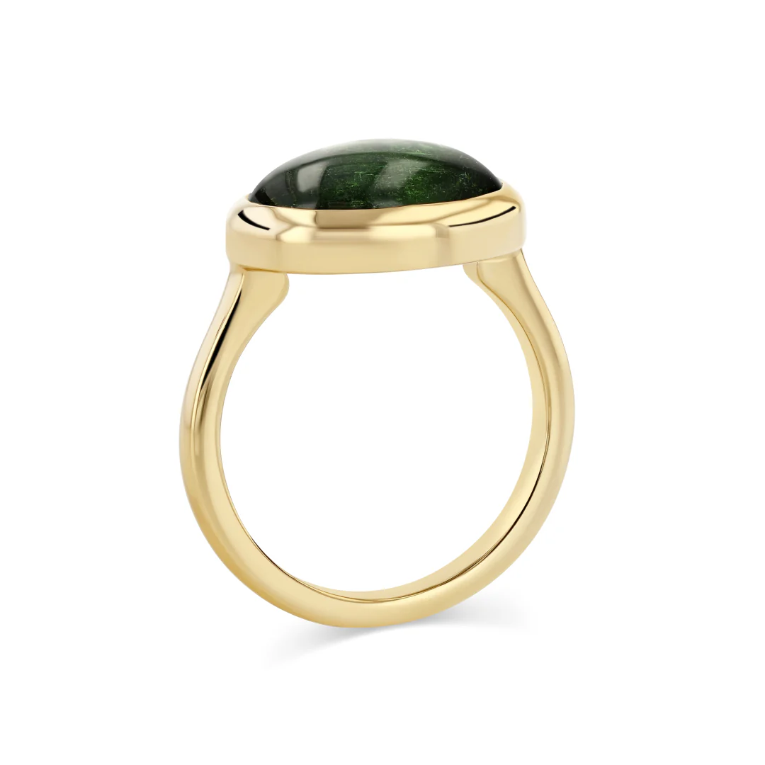 5.59ct Tourmaline Cabachon Bezel Ring - Image 3