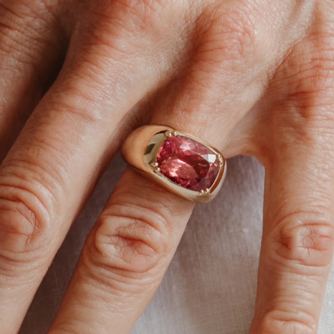 5.94ct Pink Tourmaline Double Prong Cloud Ring - Image 4