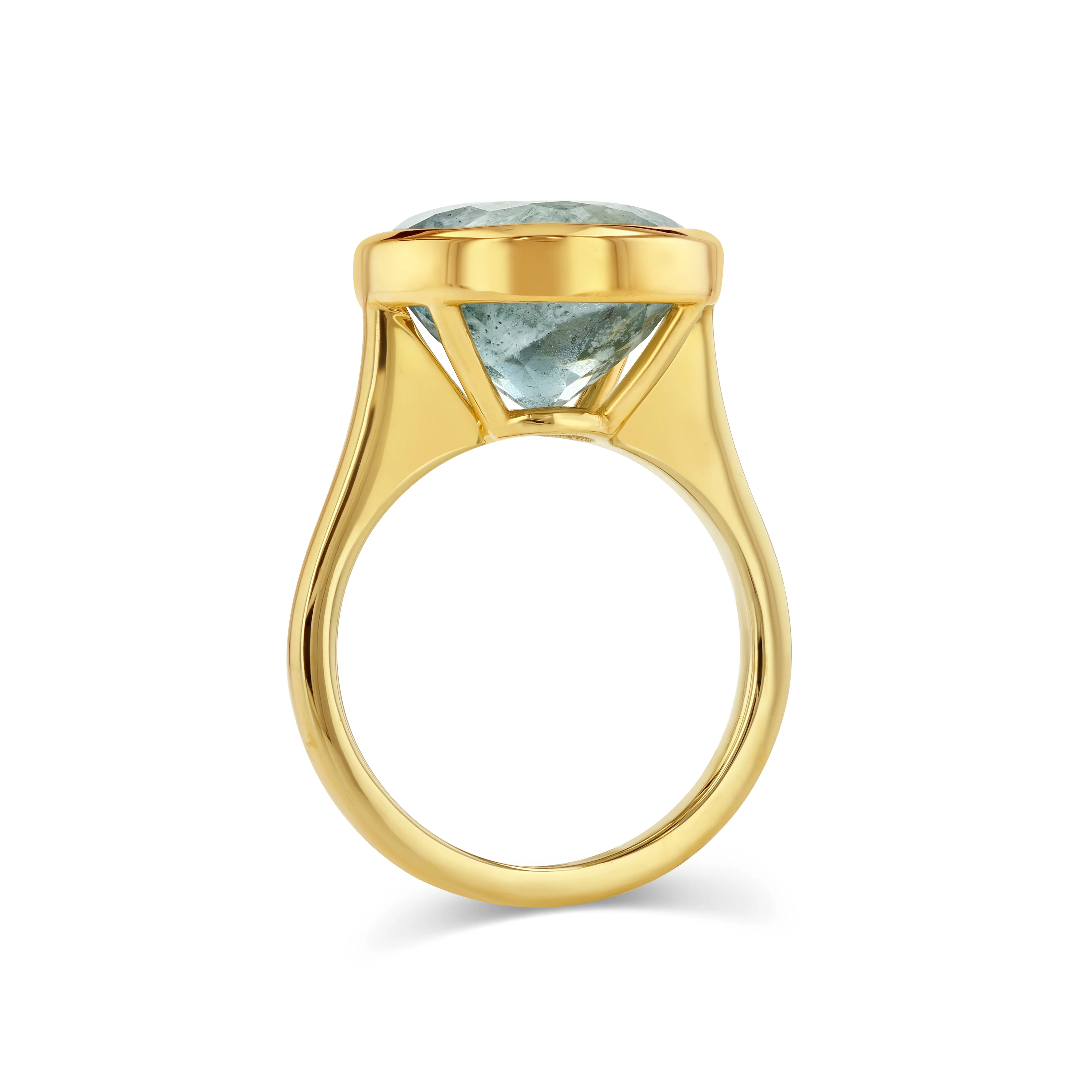 8.24ct Round Aquamarine Bezel Ring - Image 2
