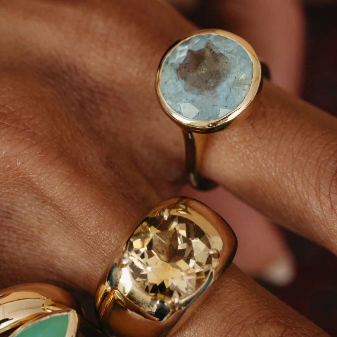 8.24ct Round Aquamarine Bezel Ring - Image 3