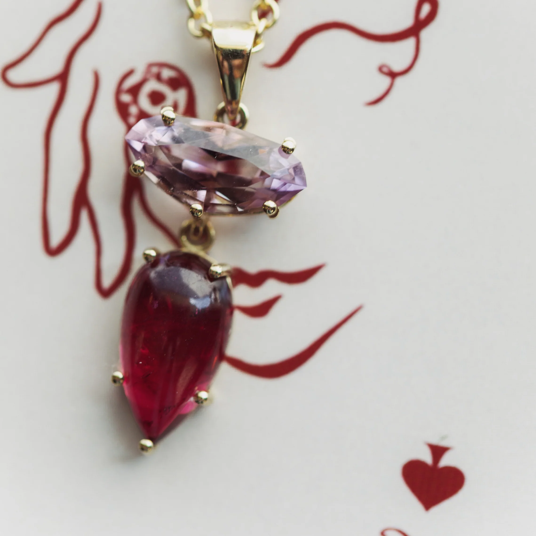 Amethyst and Tourmaline Cabochon Vessel Charm - Image 4