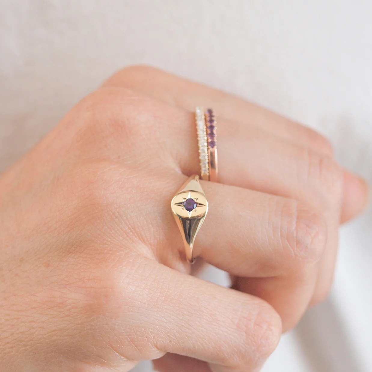 Amethyst North Star Signet Ring - Image 4