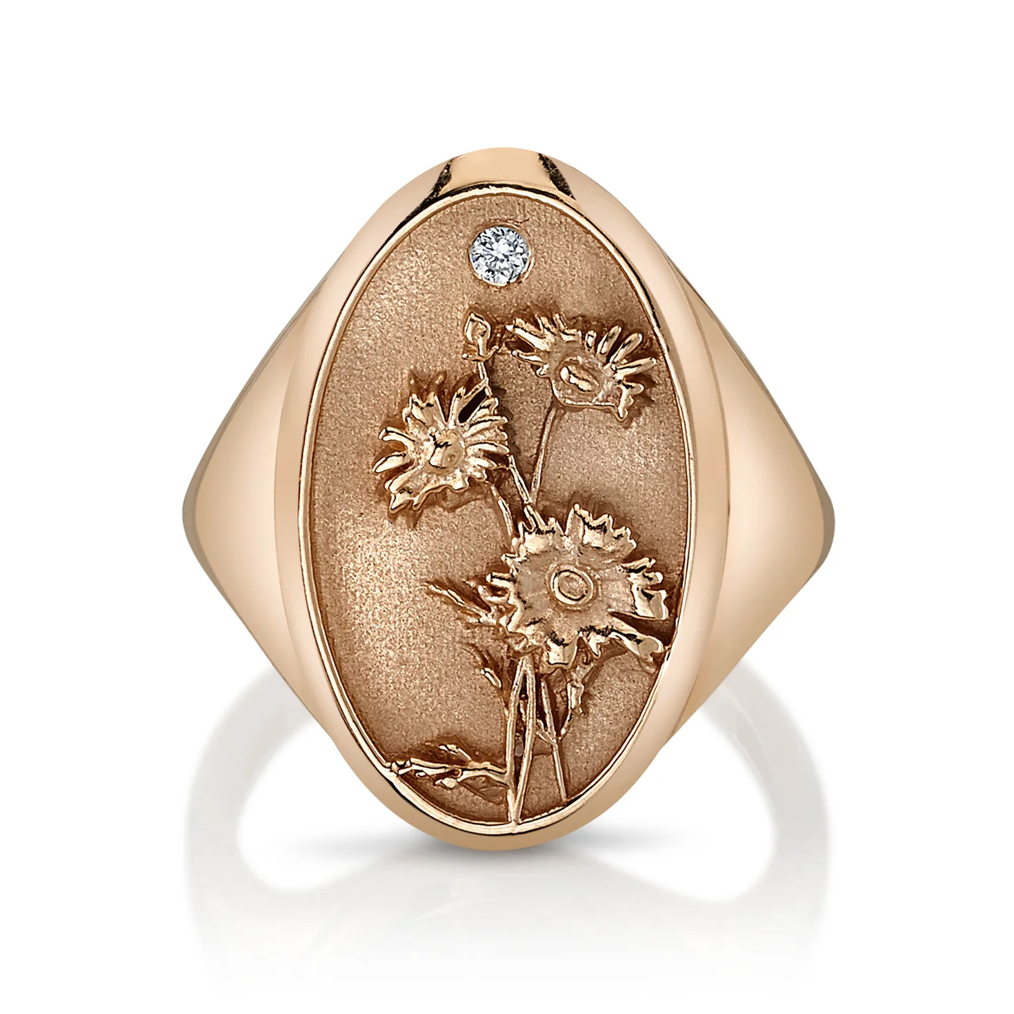 April Birth Flower Signet Ring - Image 6