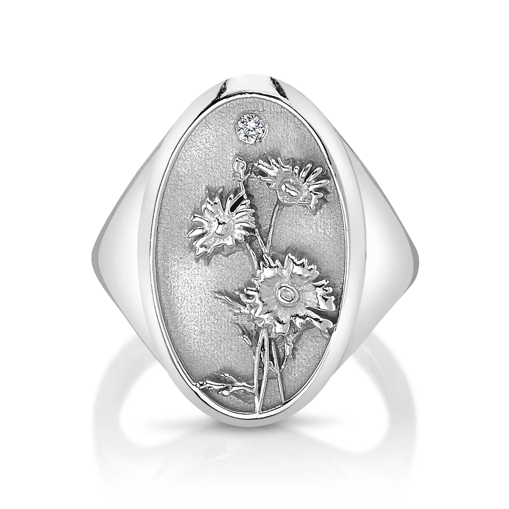 April Birth Flower Signet Ring - Image 7