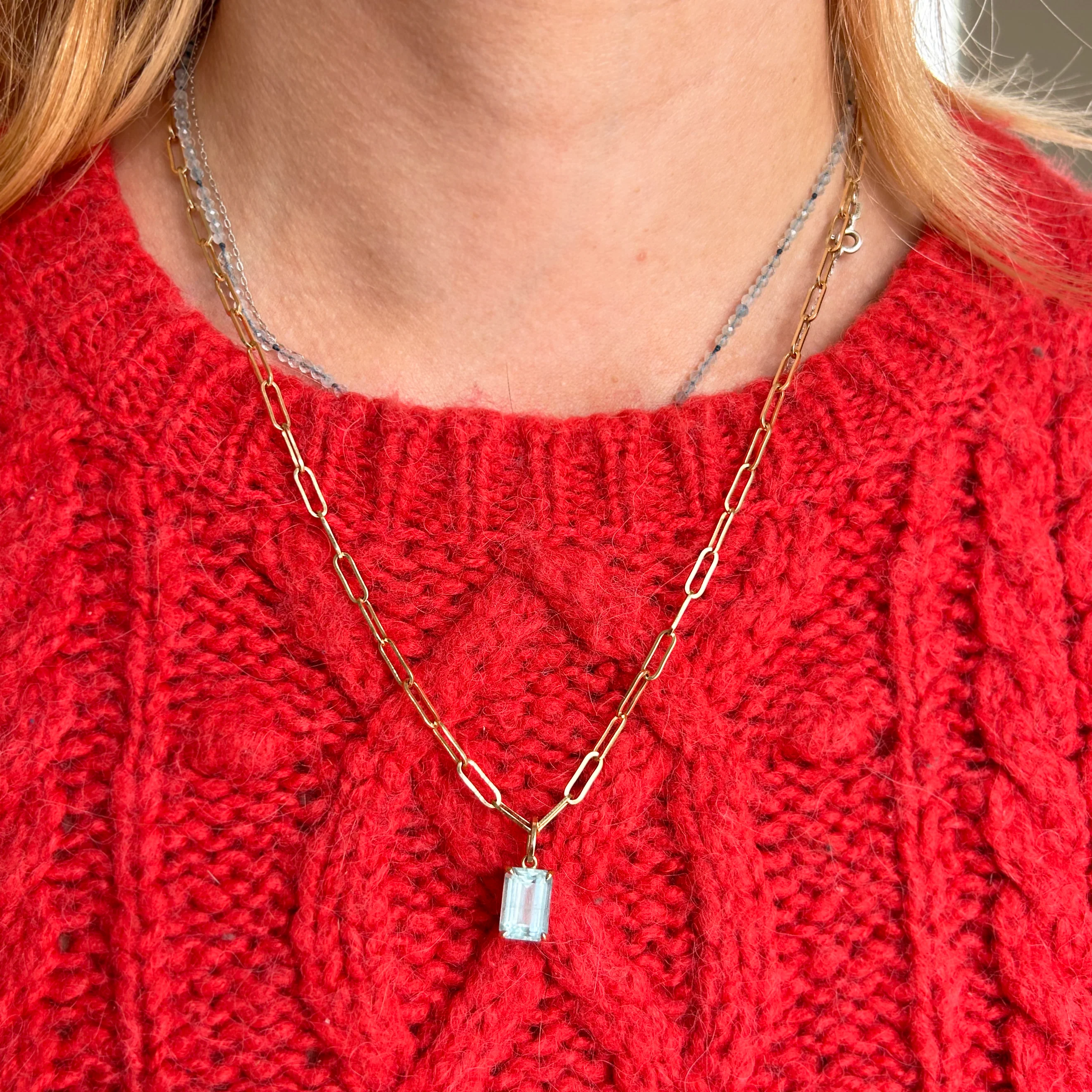 Aquamarine Baguette Charm - Image 3