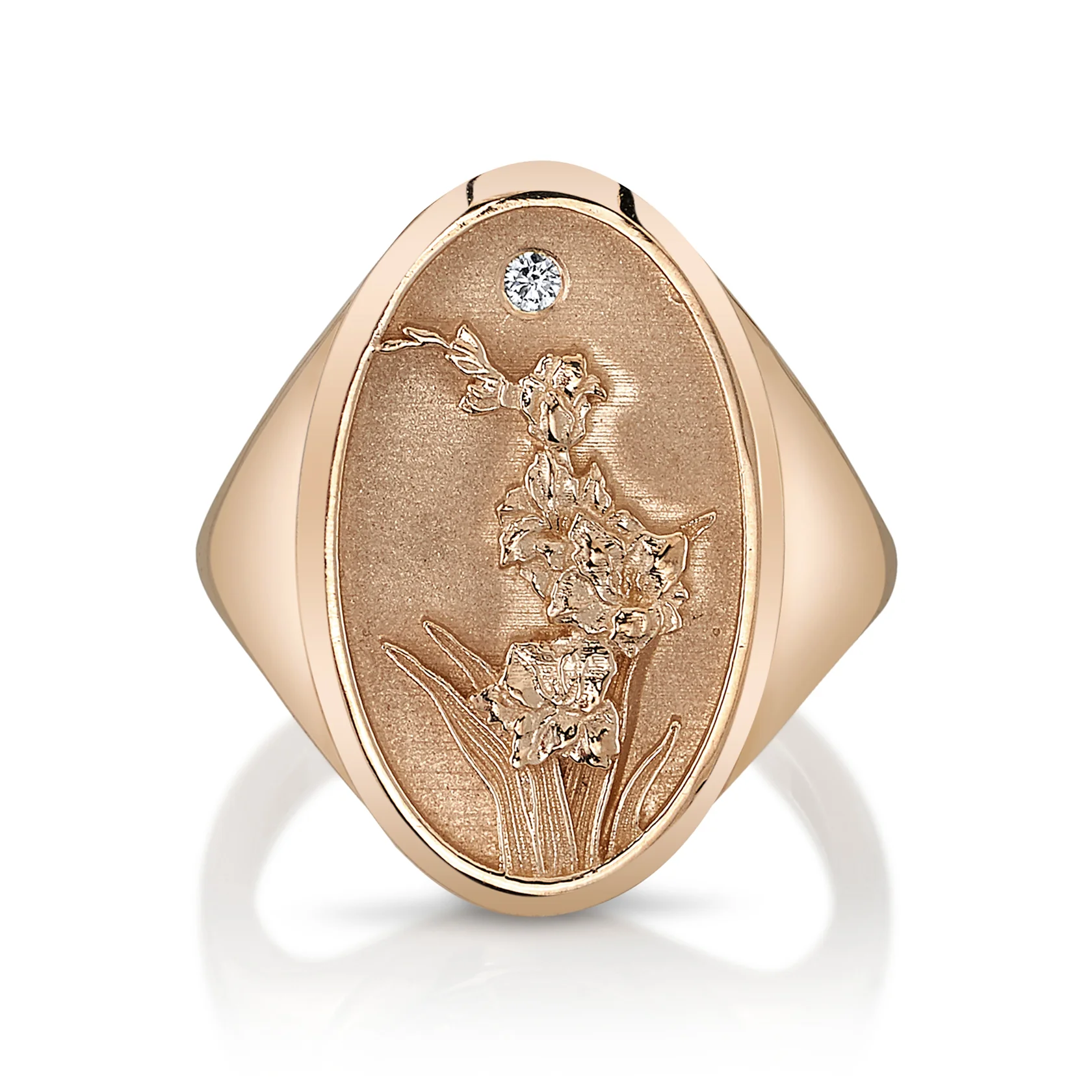 August Birth Flower Signet Ring - Image 4
