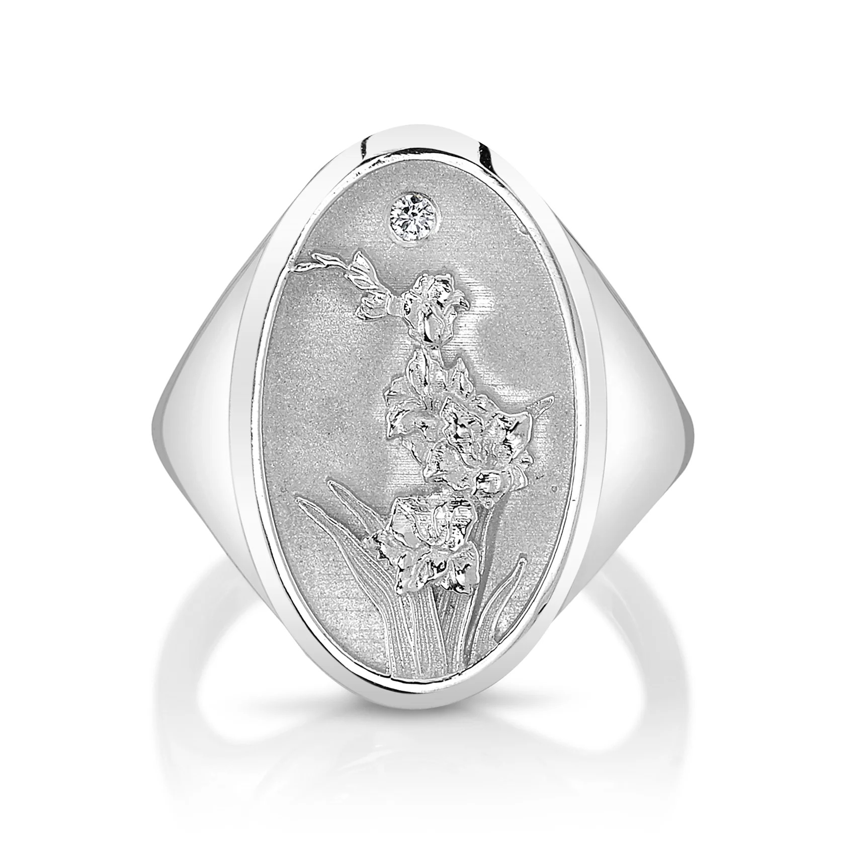 August Birth Flower Signet Ring - Image 5