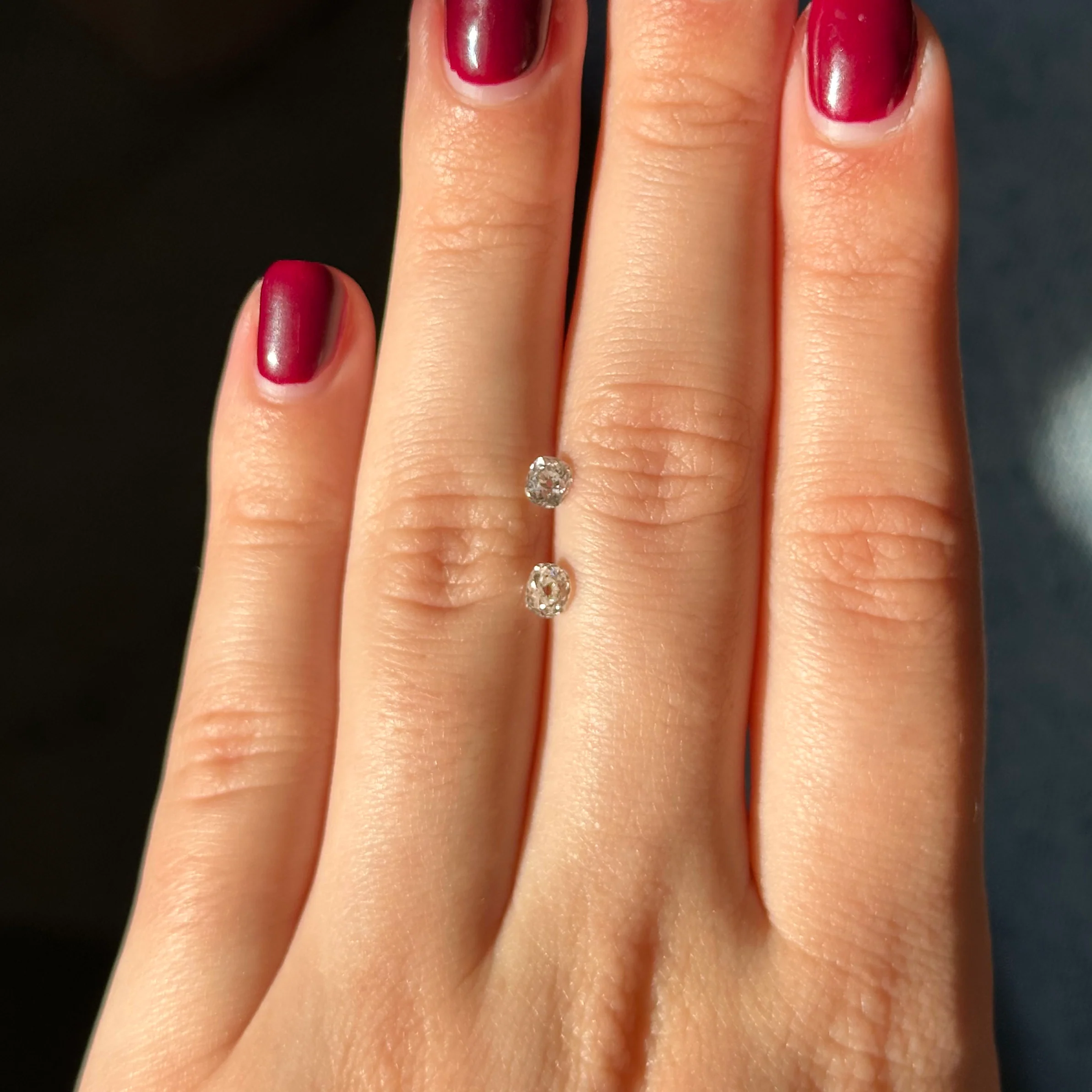 Bespoke 0.59ct Old Mine Diamond Pair - Image 2