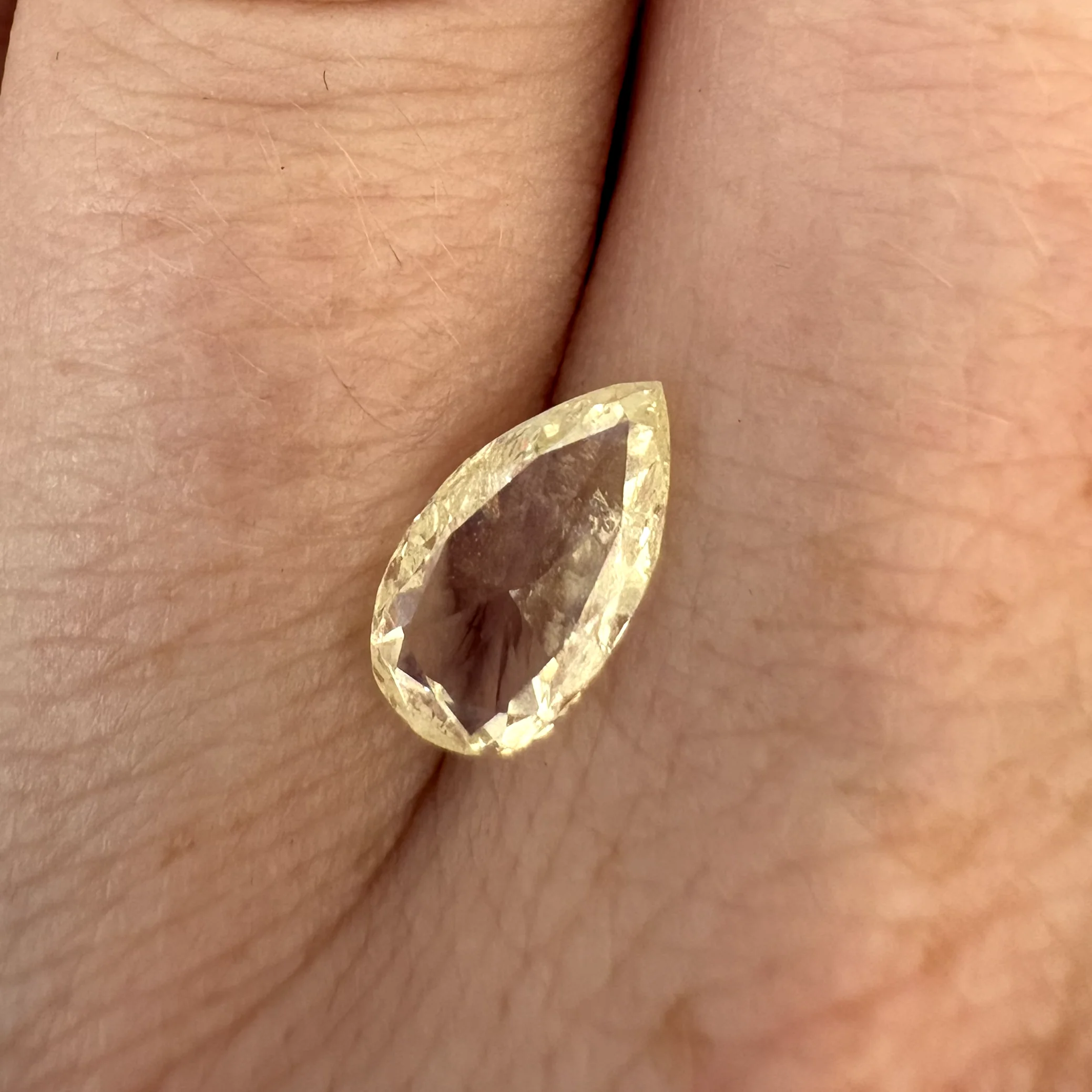 Bespoke 0.92ct Yellow Pear Cut Diamond - Image 4
