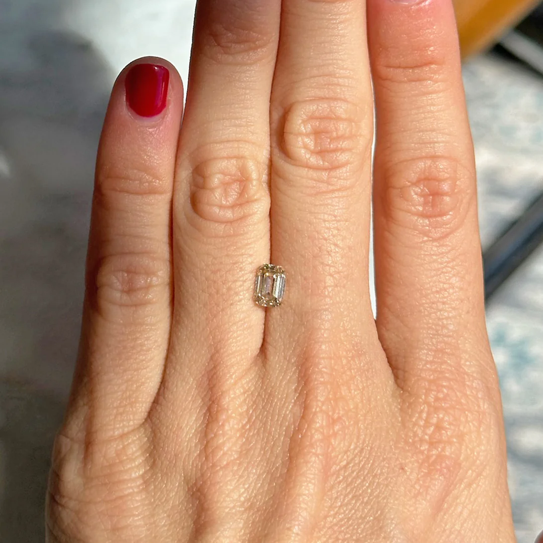Bespoke 1.04ct Light Brown Diamond Emerald Cut - Image 3