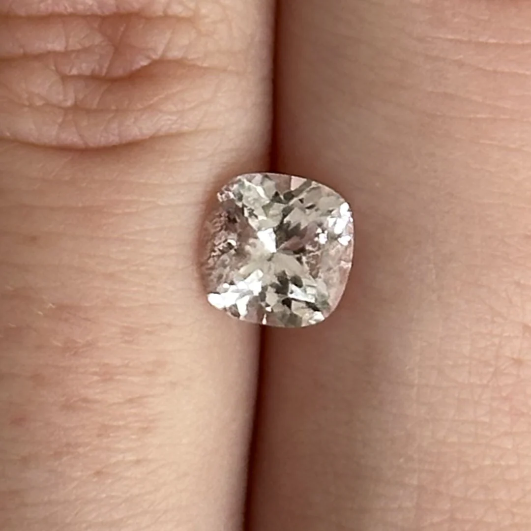 Bespoke 1.17ct Pale Light Pink Topaz Cushion Cut - Image 2