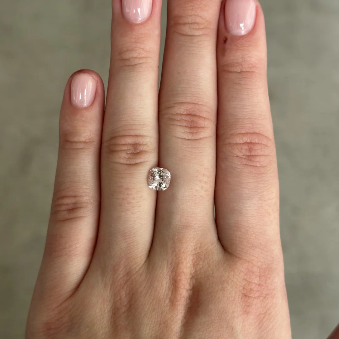 Bespoke 1.17ct Pale Light Pink Topaz Cushion Cut - Image 3