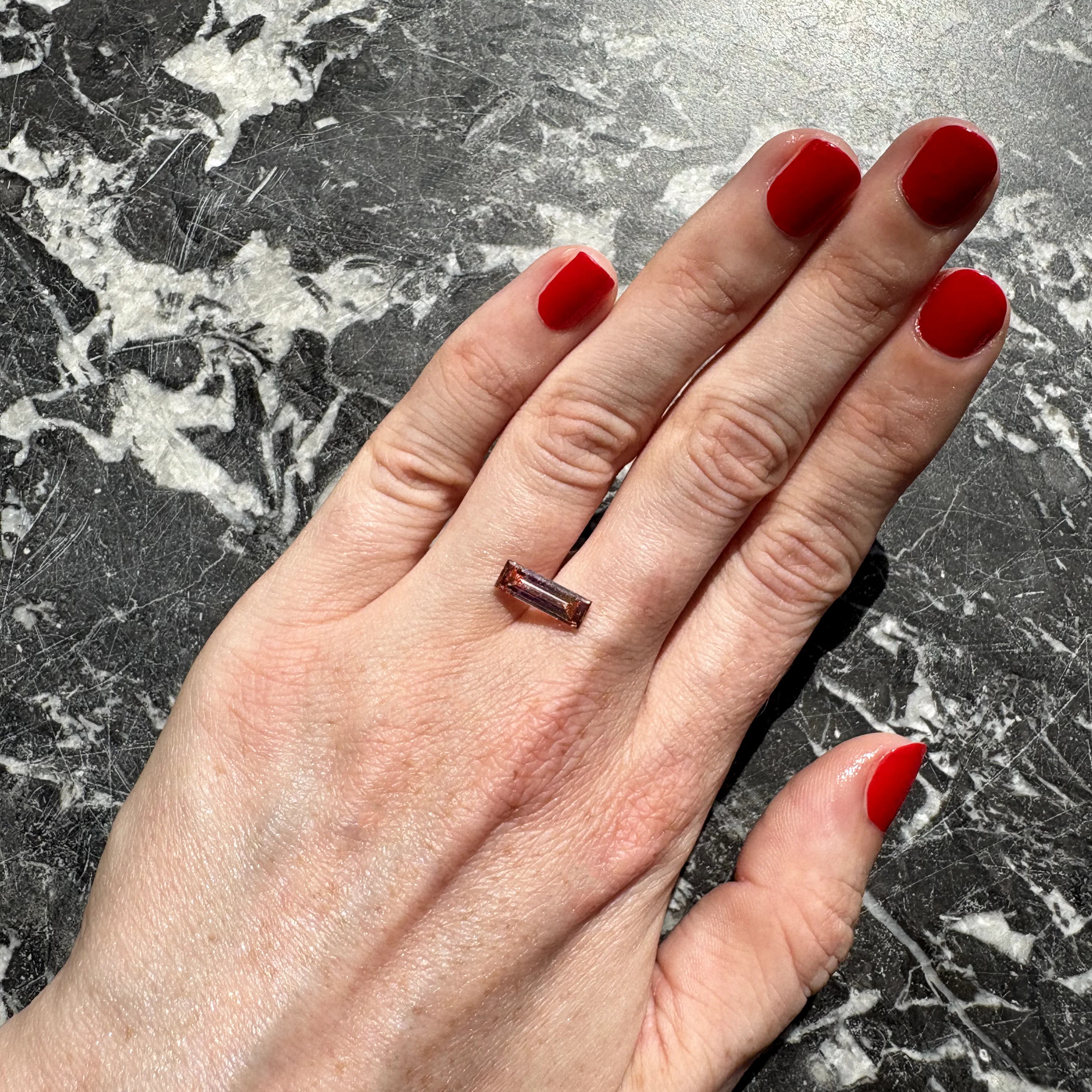 Bespoke 1.33ct Intense Orangy Pink Step Cut Lab Diamond - Image 2