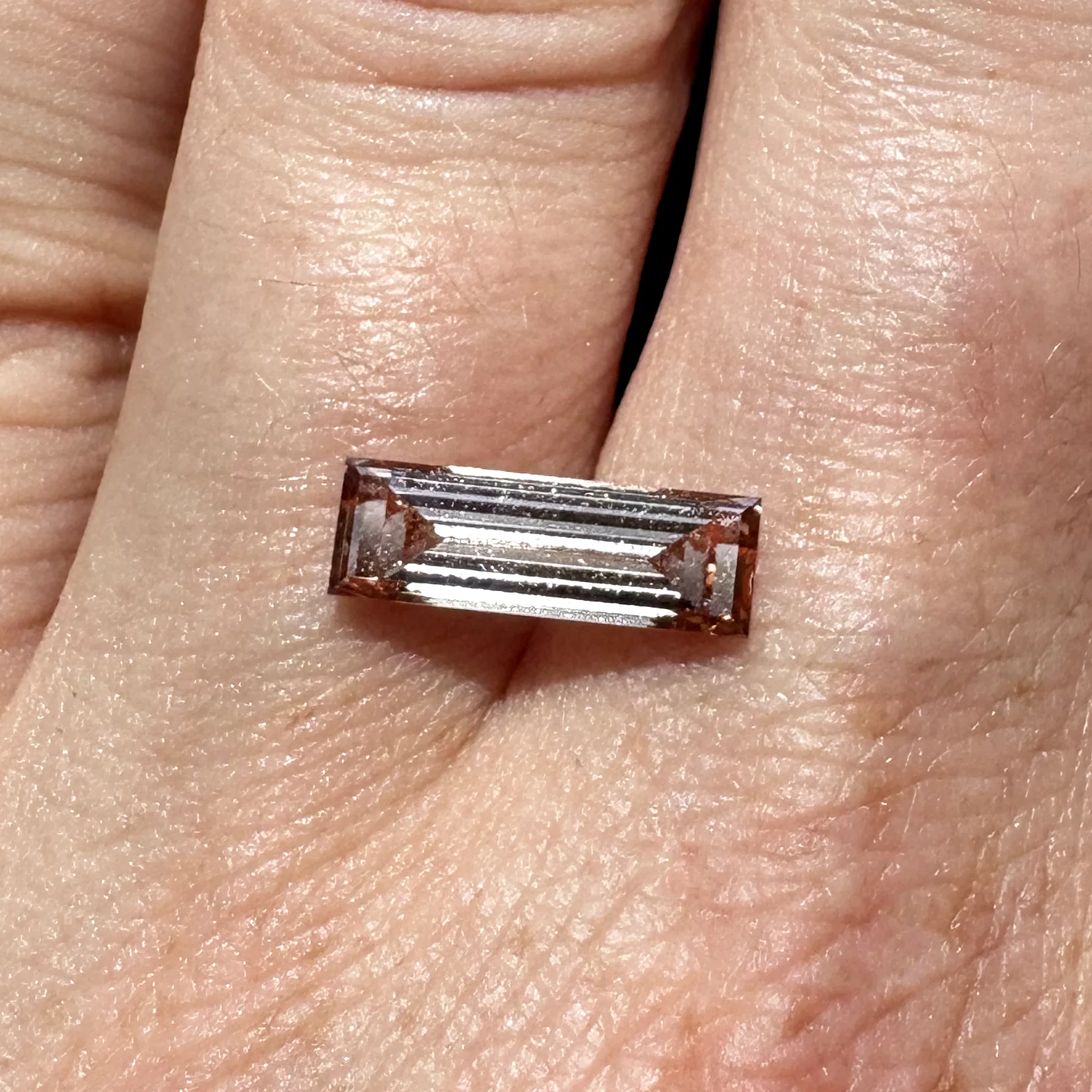 Bespoke 1.33ct Intense Orangy Pink Step Cut Lab Diamond - Image 3
