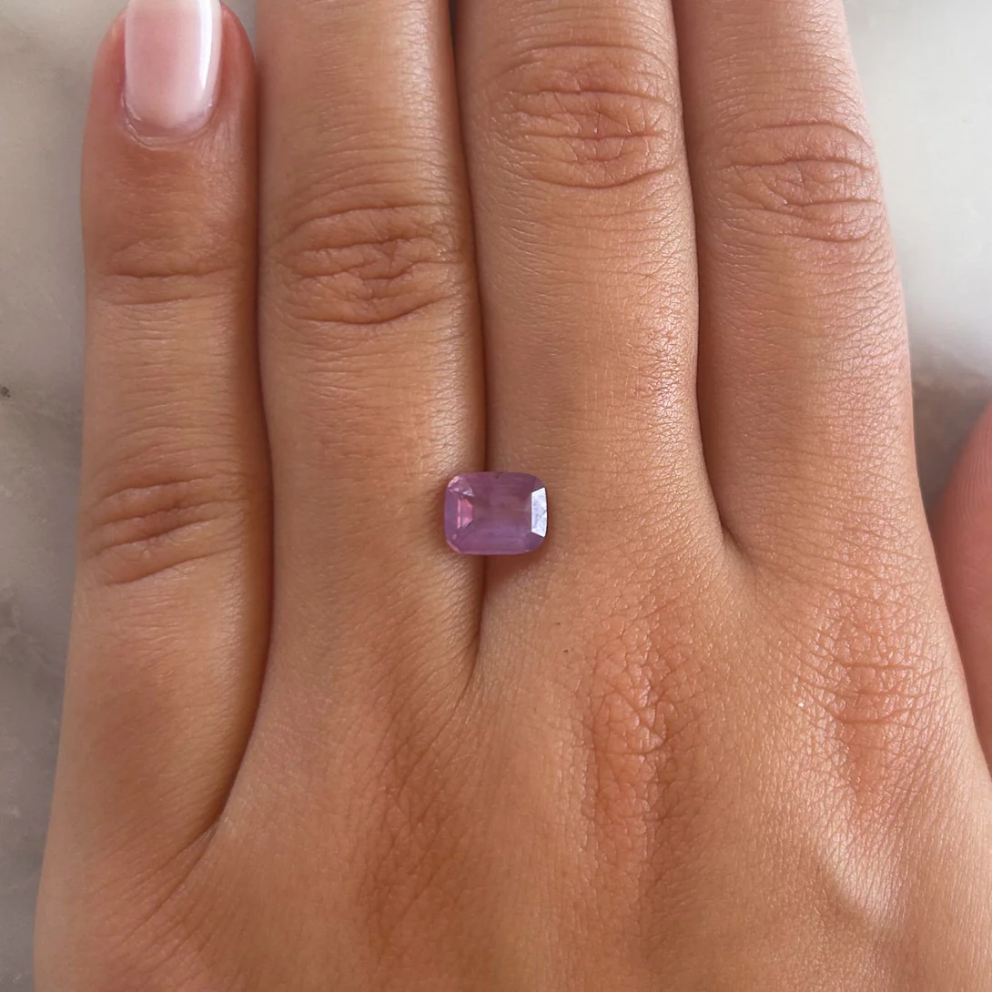 Bespoke 1.67ct Purple Pink Sapphire Cushion Cut - Image 4