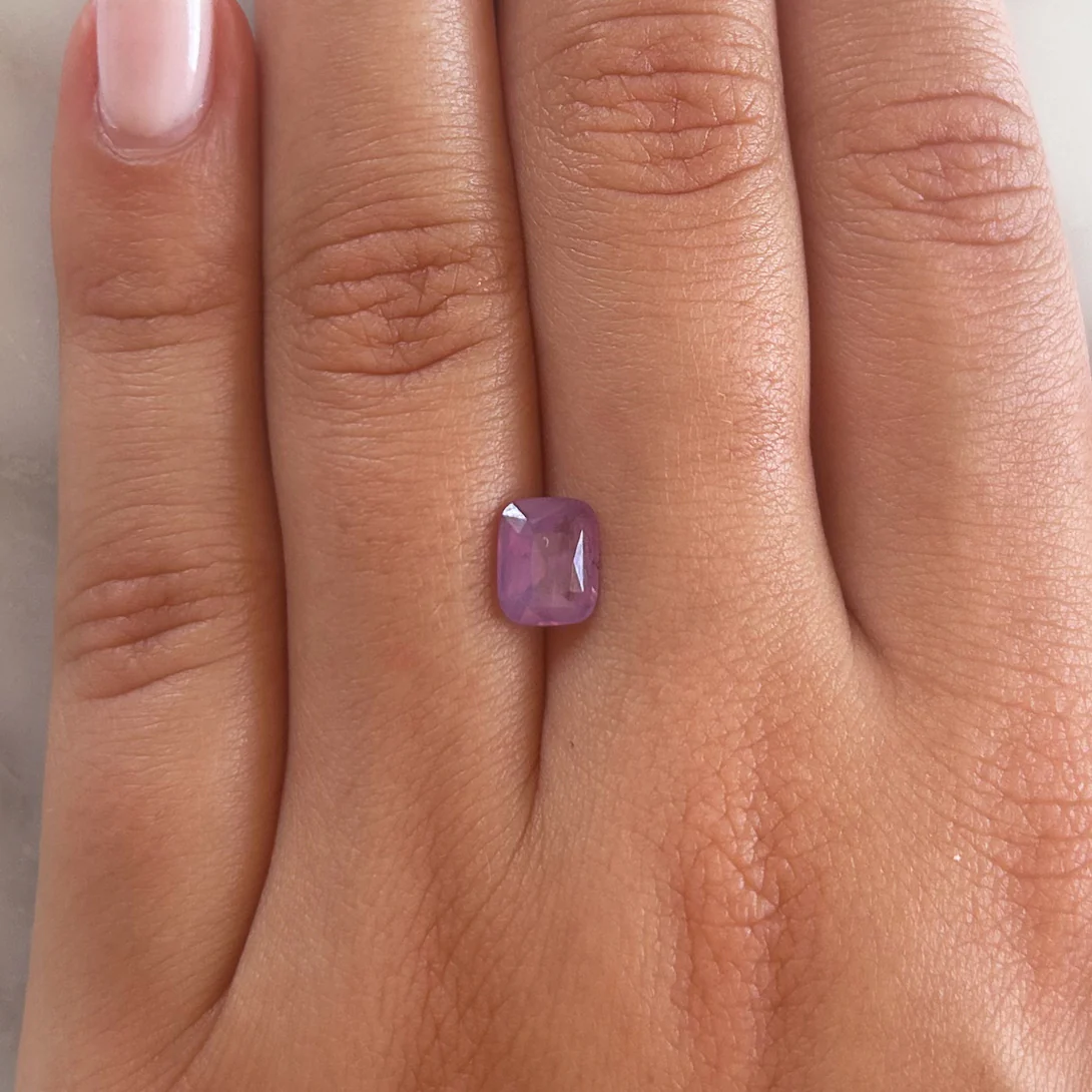 Bespoke 1.67ct Purple Pink Sapphire Cushion Cut - Image 6