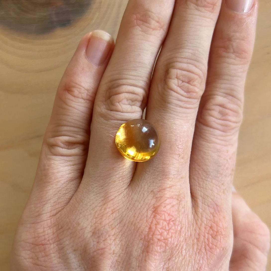 BESPOKE 10.53CT ROUND CABOCHON CITRINE - Image 4