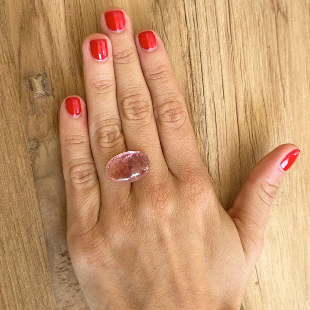 BESPOKE 15.1CT OVAL CABACHON PINK TOURMALINE - Image 3