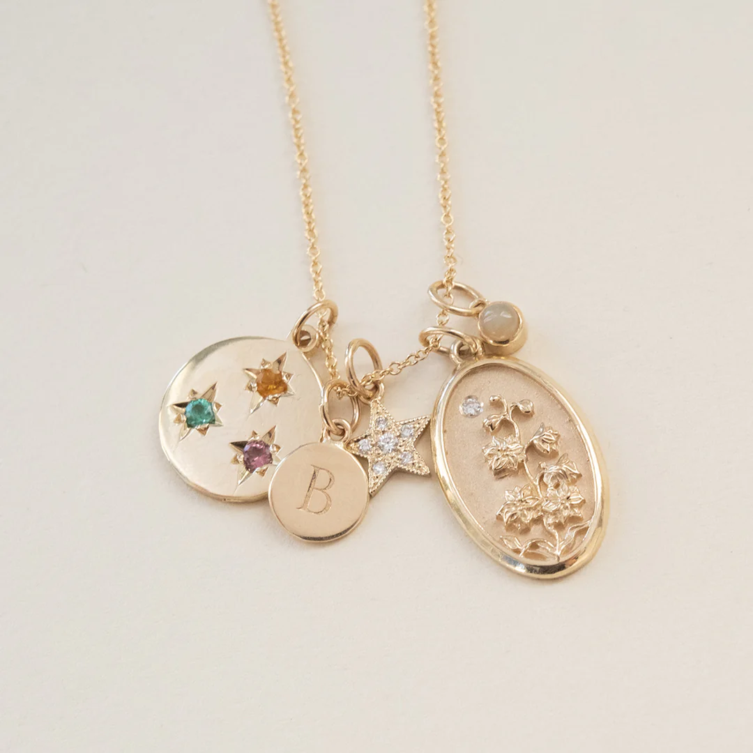 Birthstone Compass Charm 3 Stones - Image 3