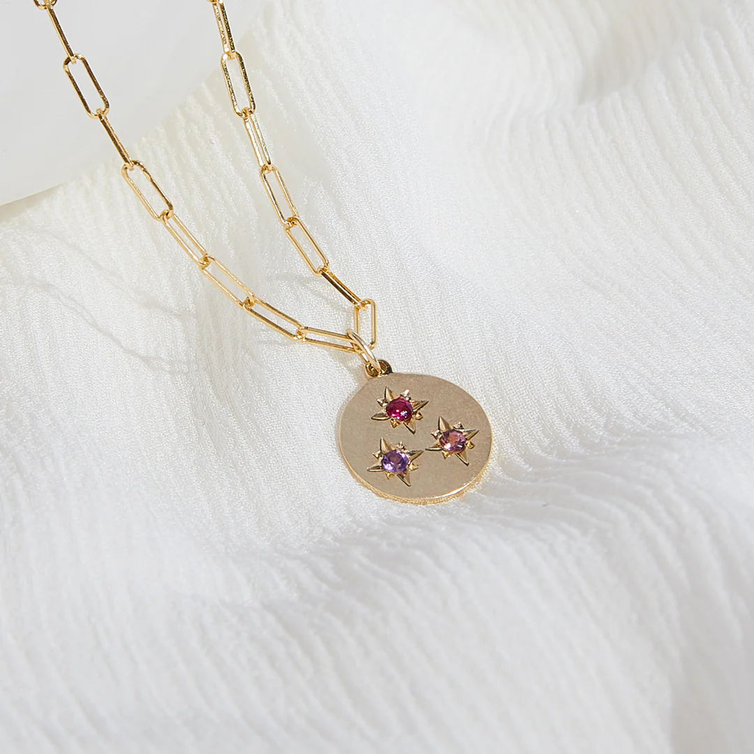 Birthstone Compass Charm 3 Stones - Image 4