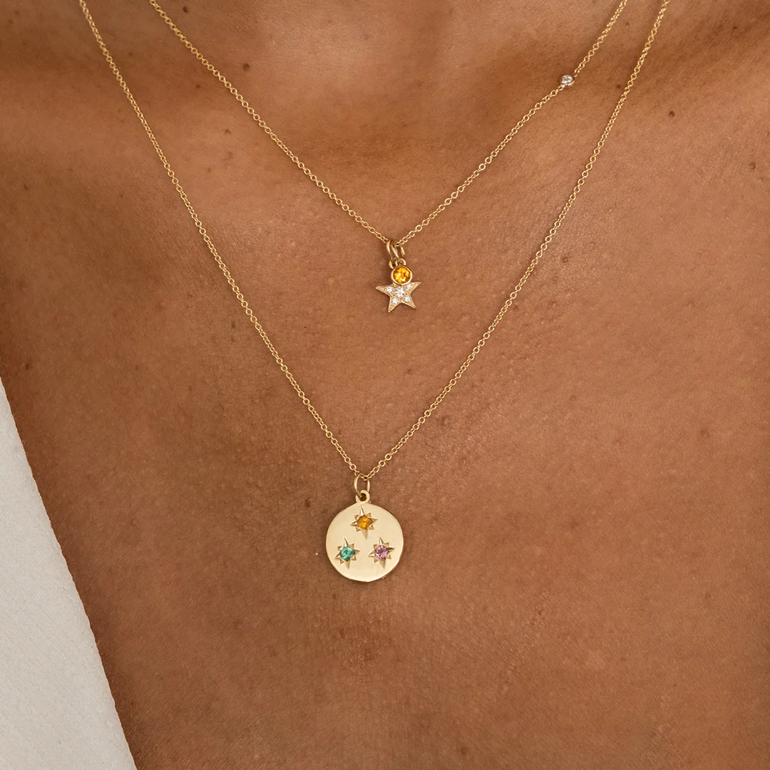 Birthstone Compass Charm 3 Stones - Image 5