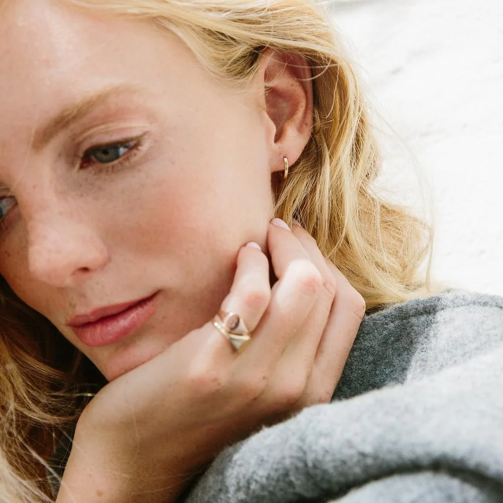 Classic Small Gold Hoops - Image 6