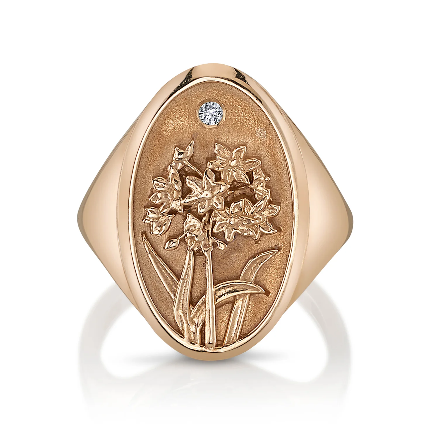 December Birth Flower Signet Ring - Image 4