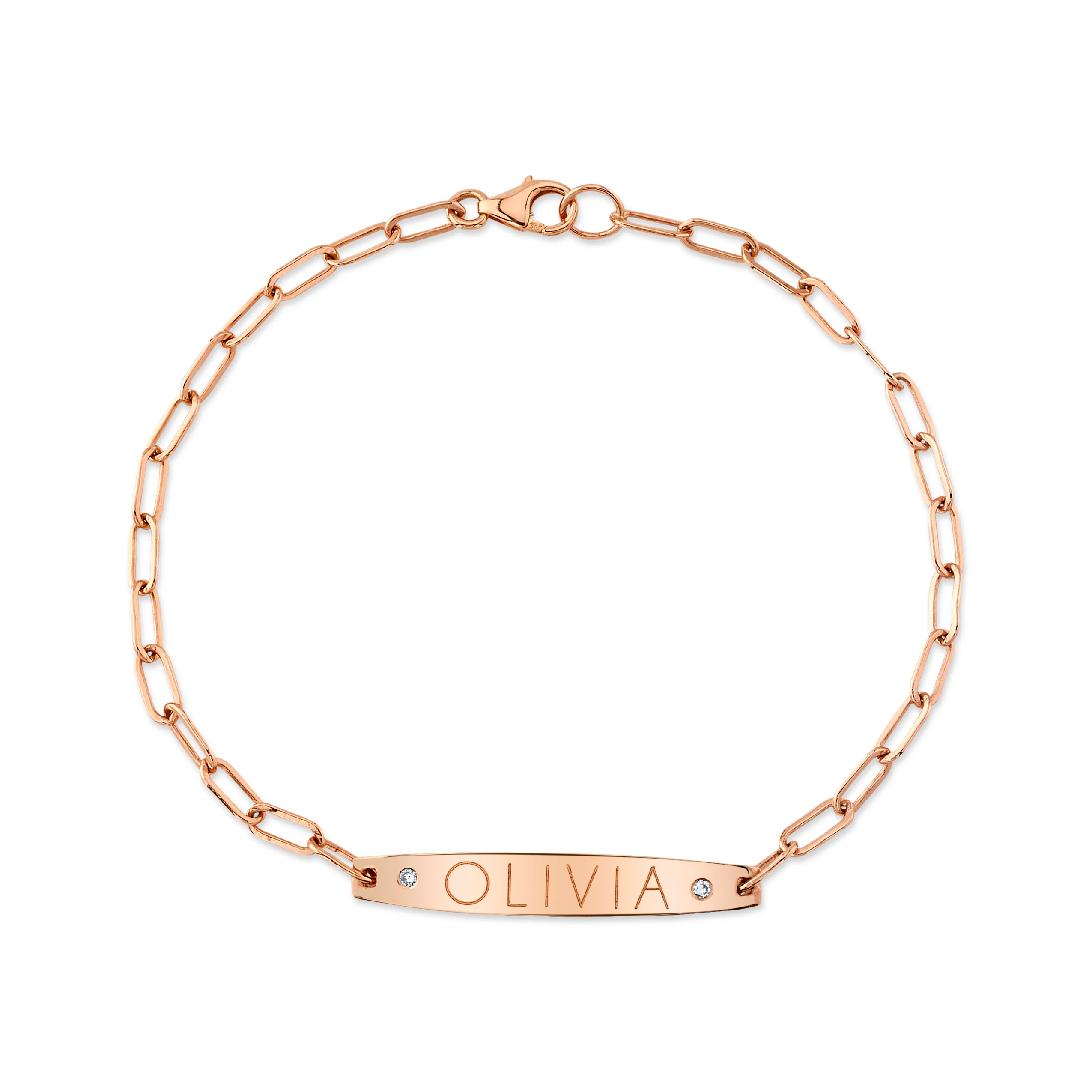Diamond Custom Engraved ID Bracelet - Image 3