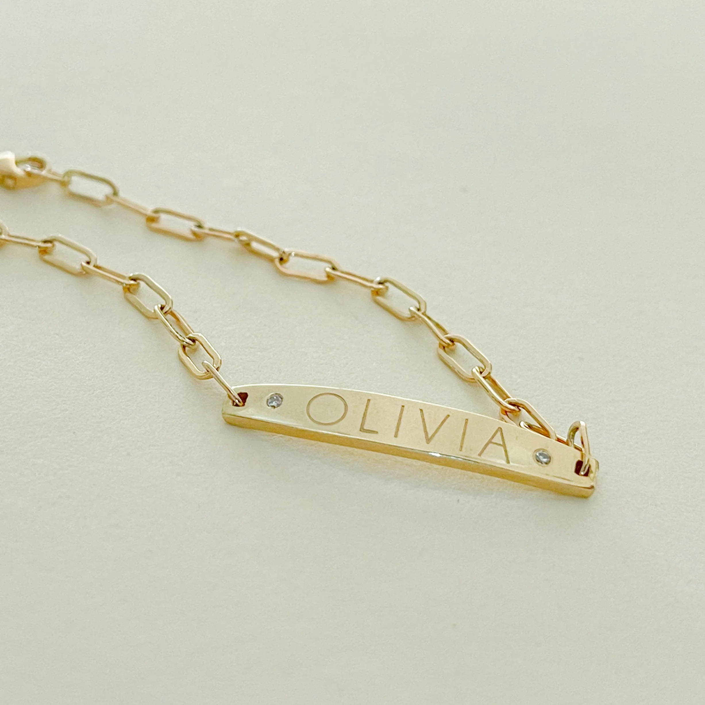 Diamond Custom Engraved ID Bracelet - Image 6