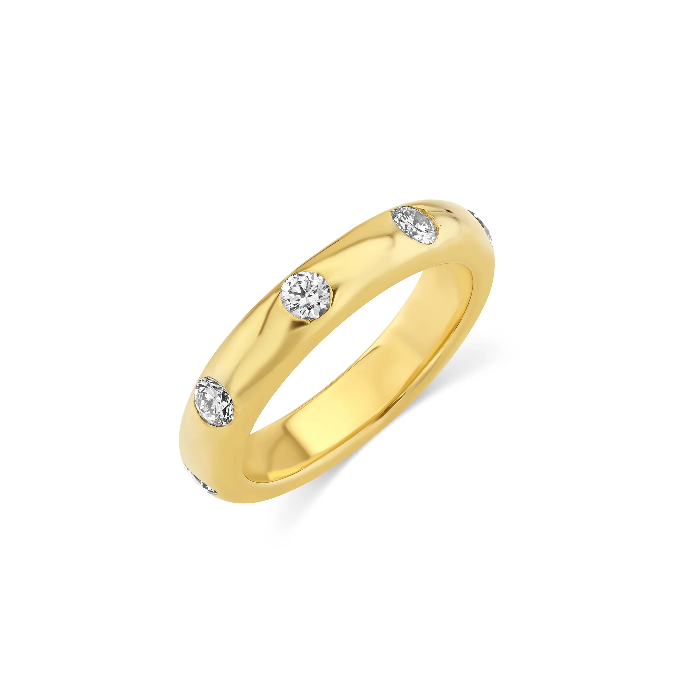 Diamond Flush Set Round Band