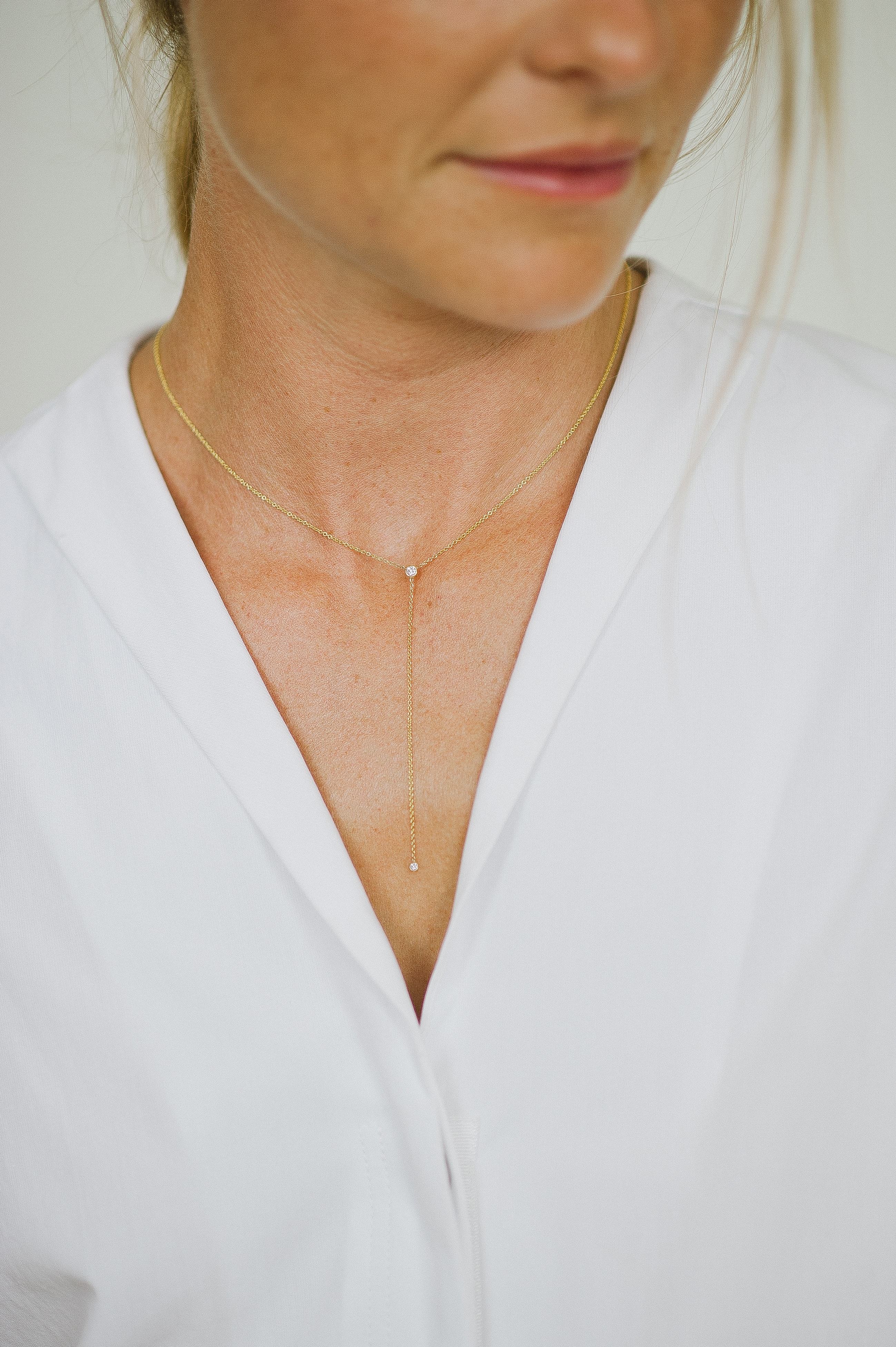 Diamond Lariat Necklace - Image 6